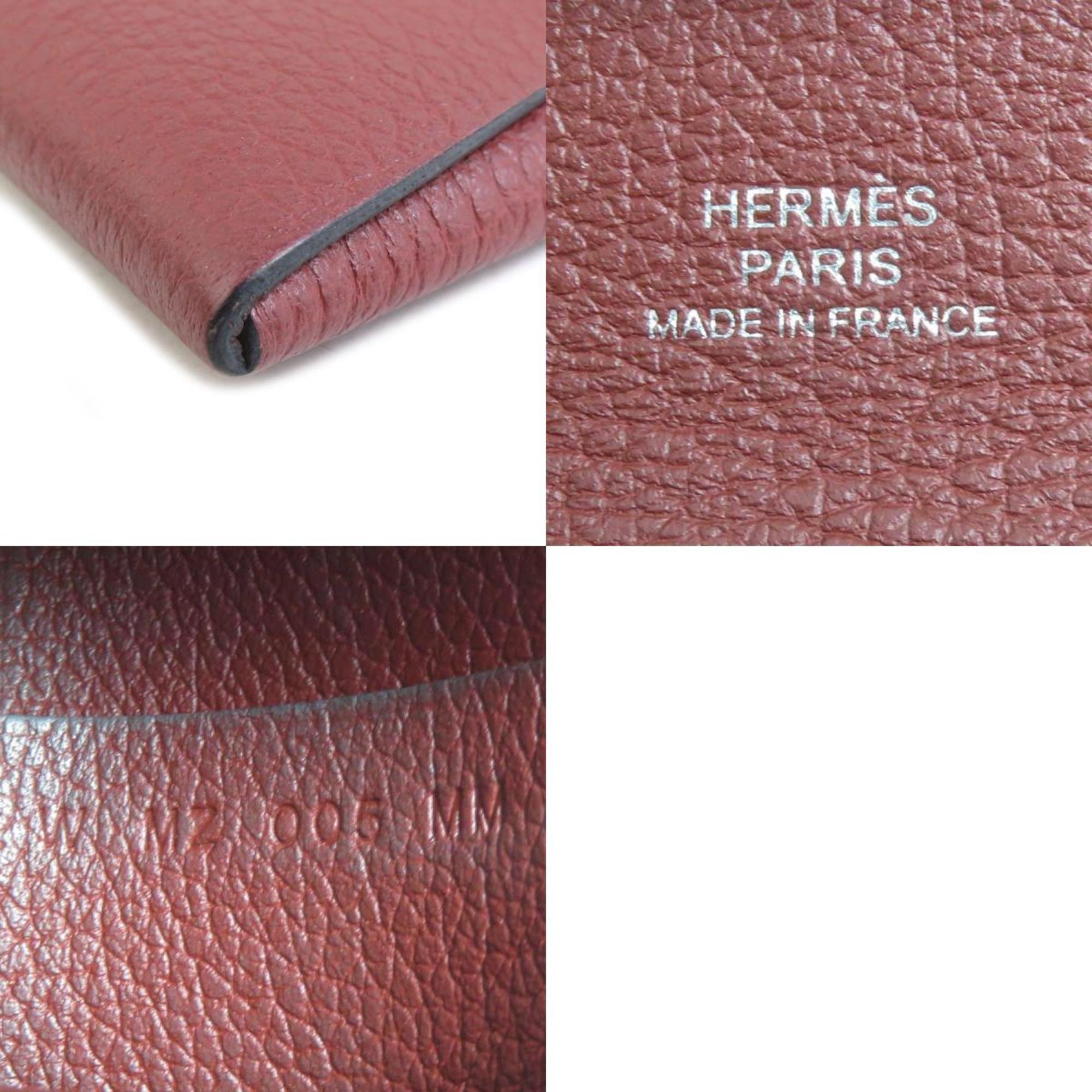 Hermes Rouge H Evercalf Leather Coin Purse/Coin Case (Pre-Owned)