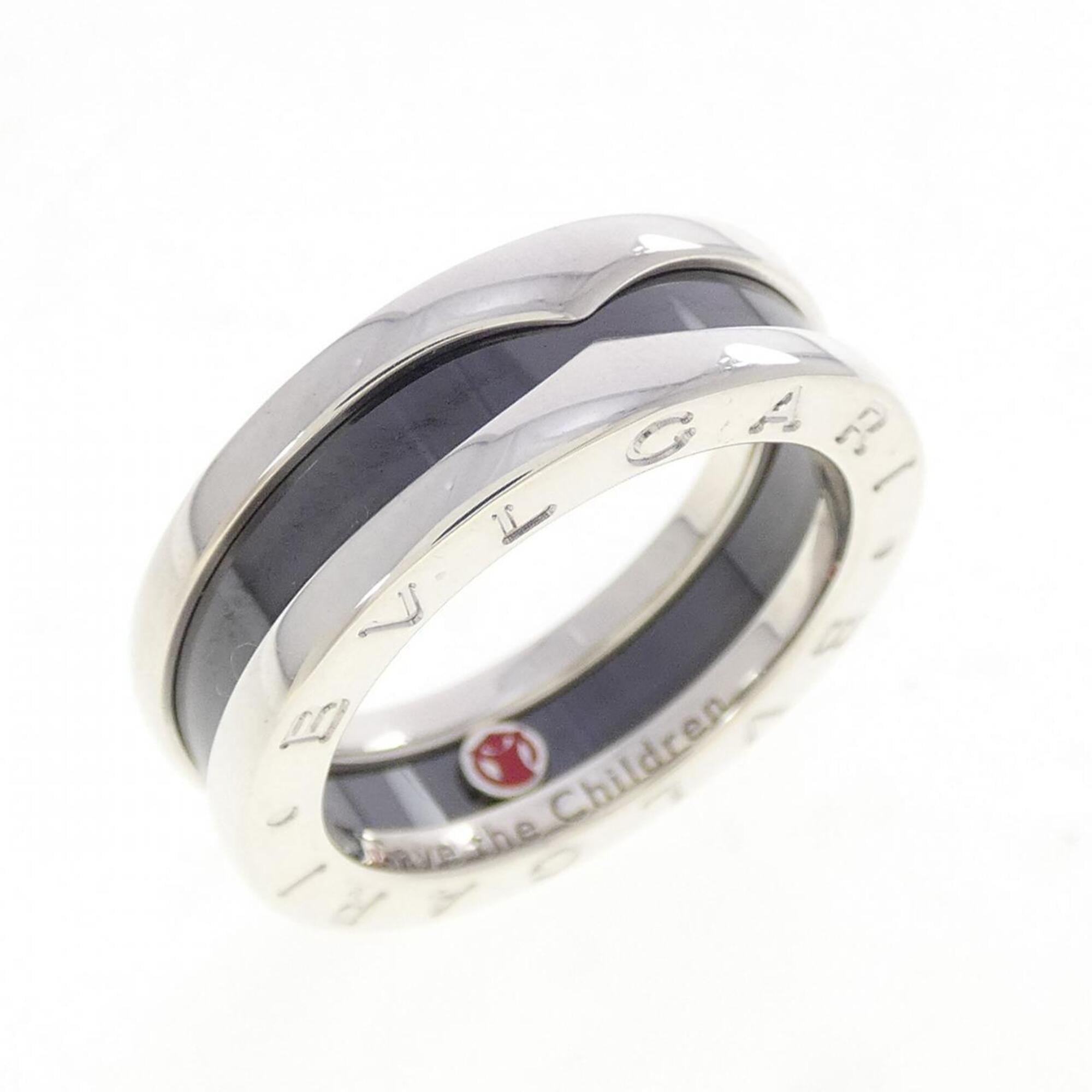 Bvlgari Ceramic Silver 925 Band Ring (Pre-Owned)