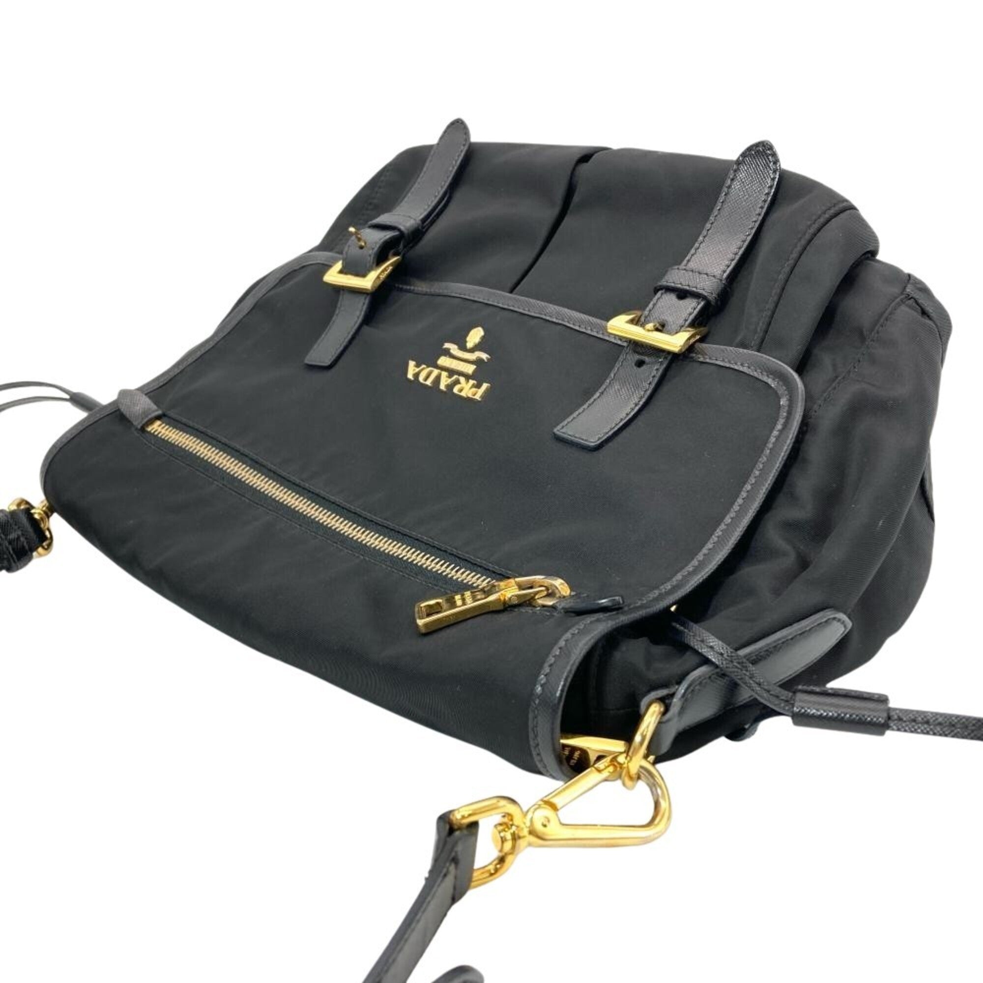 Prada Black Nylon Leather Shoulder Bag (Pre-Owned)