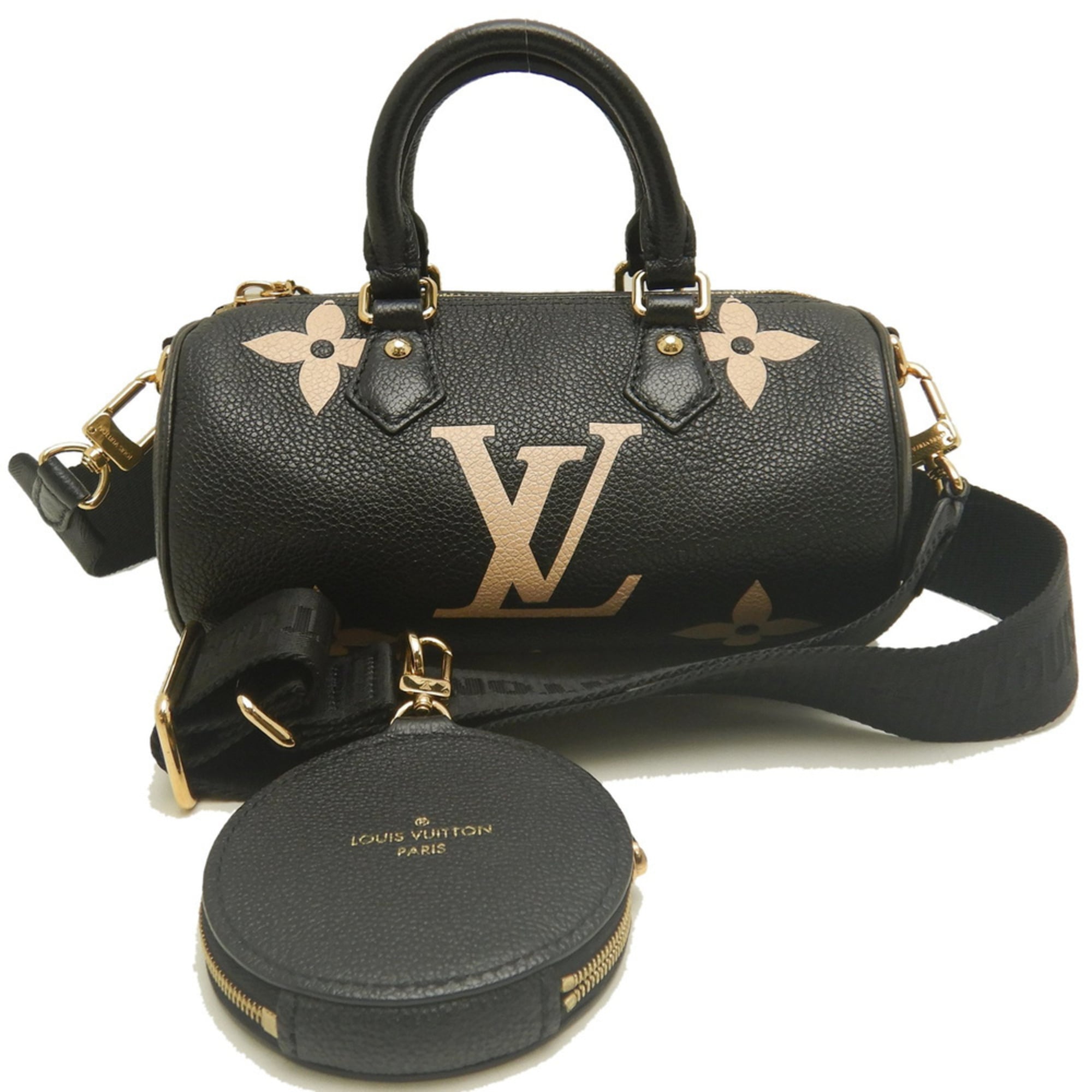 Louis Vuitton Noir Leather Handbag Pouch (Pre-Owned)