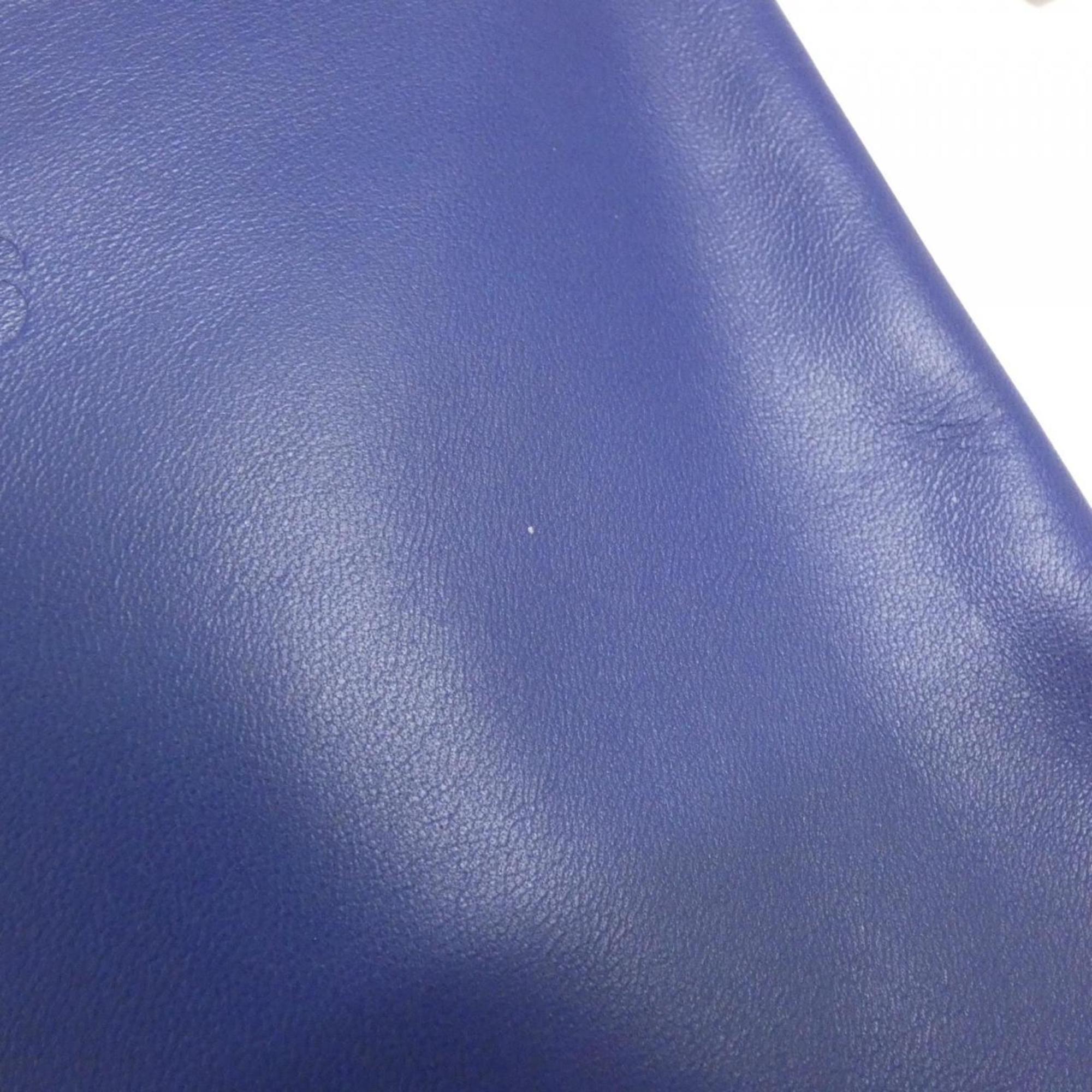 Hermes Blue Agneau Milo Shoulder Bag (Pre-Owned)
