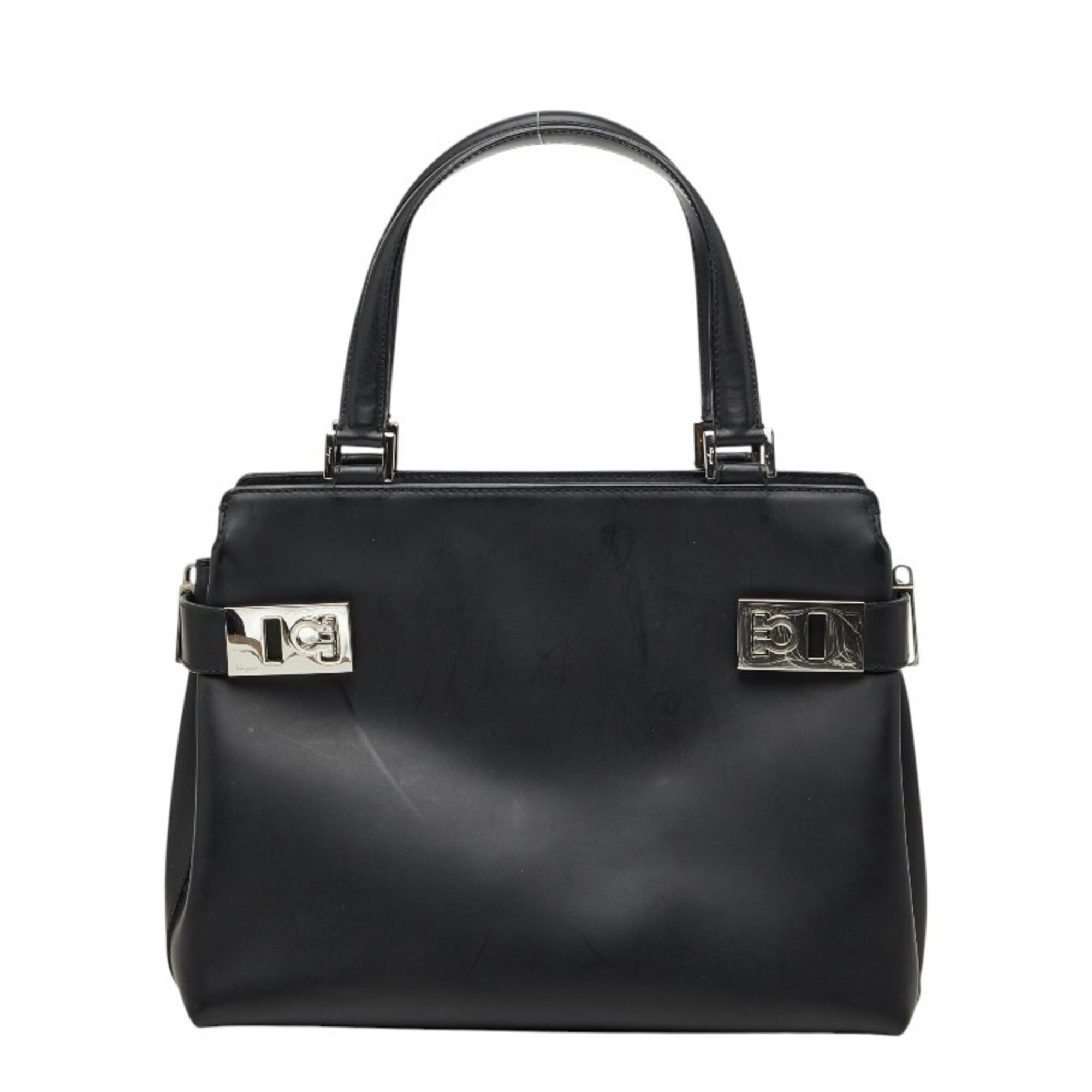 Salvatore Ferragamo Black Leather Handbag (Pre-Owned)