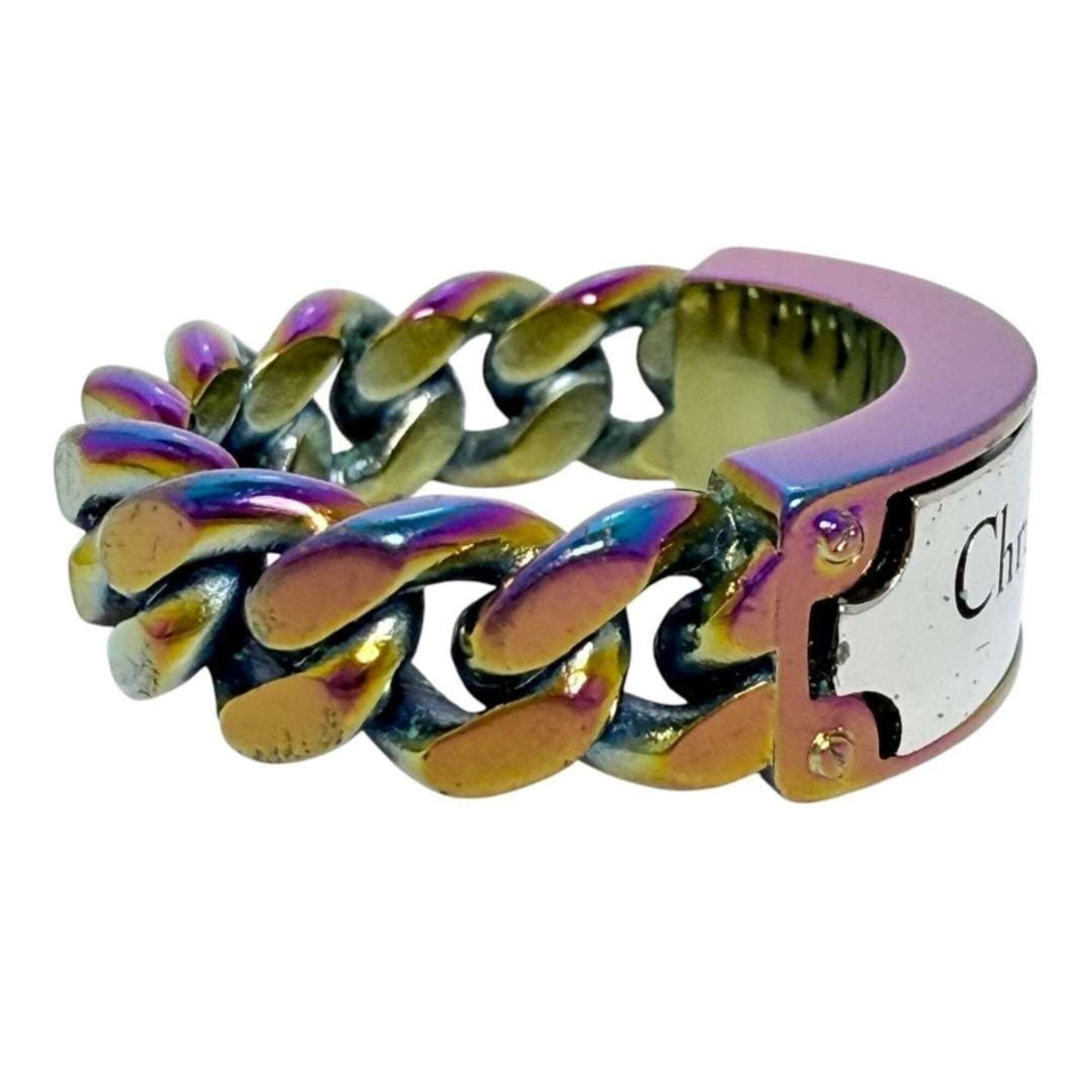 Christian Dior Multi-Color Metal Band Ring (Pre-Owned)