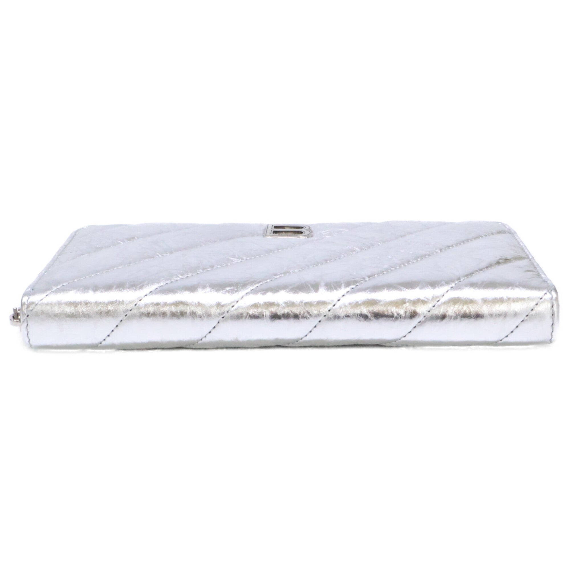 Balenciaga Silver Leather Long Wallet (Bi-Fold) (Pre-Owned)