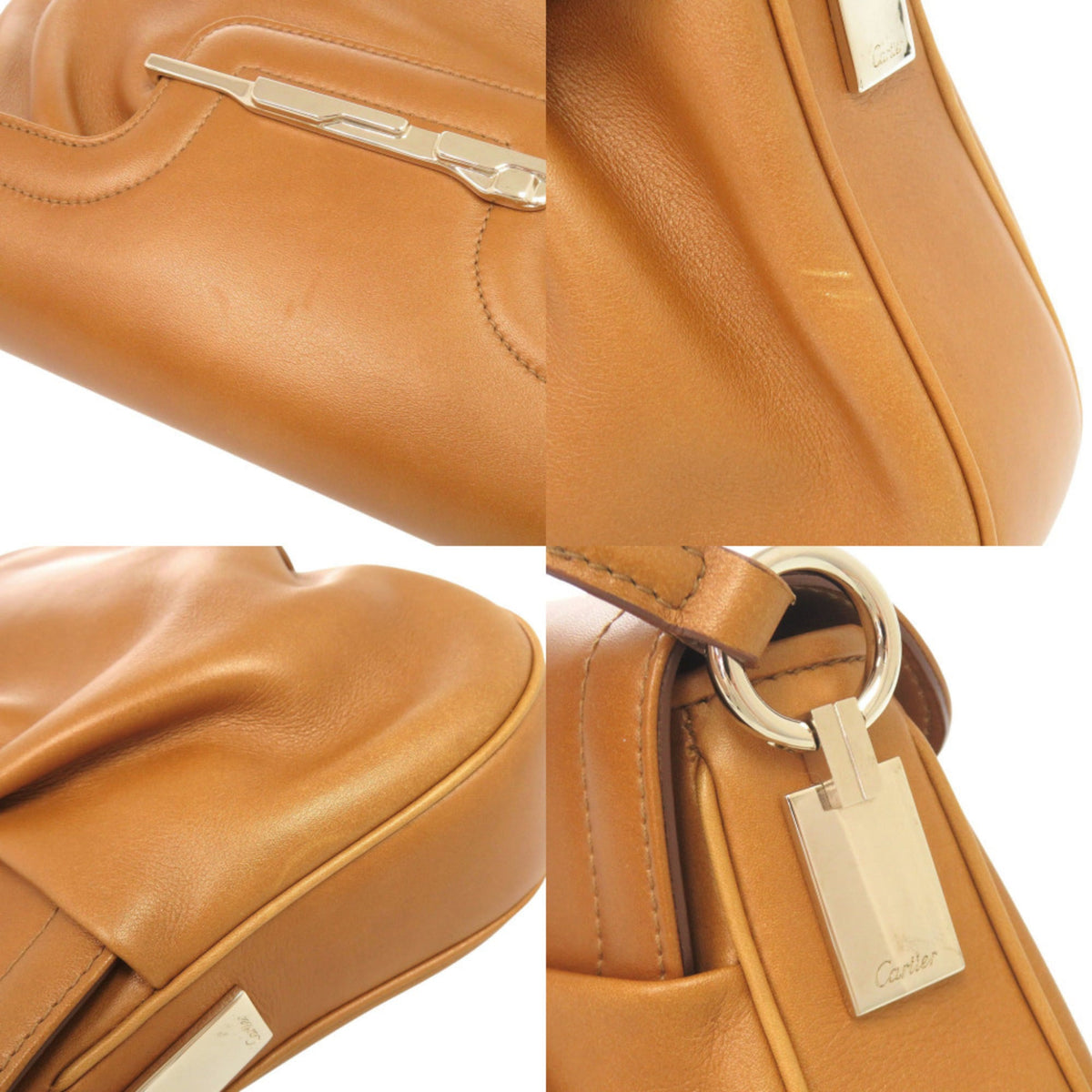 Cartier Camel Leather Shoulder Bag (Pre-Owned)