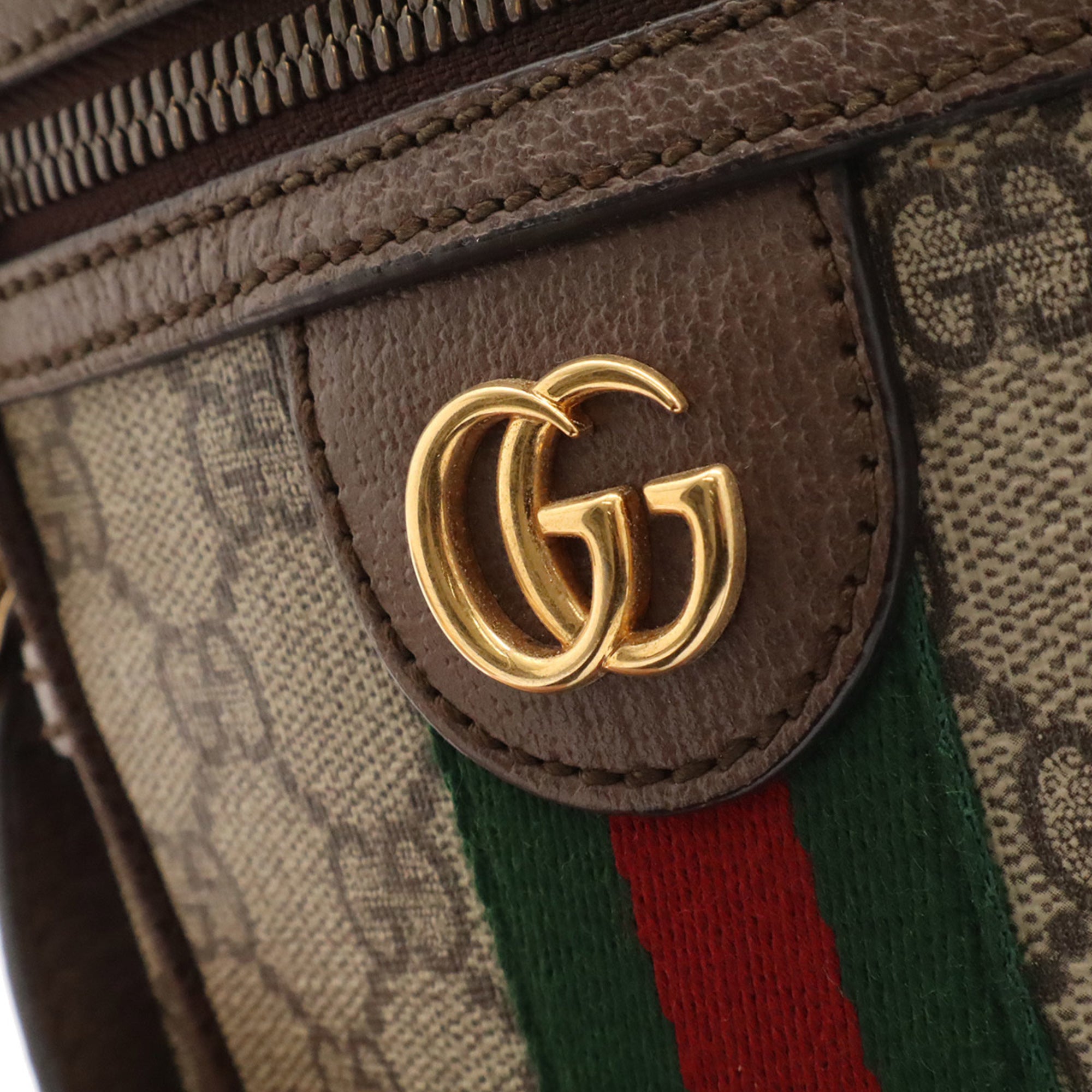 Gucci Beige Brown Green Red Color Yellow Gg Supreme Handbag Pochette Shoulder Bag (Pre-Owned)