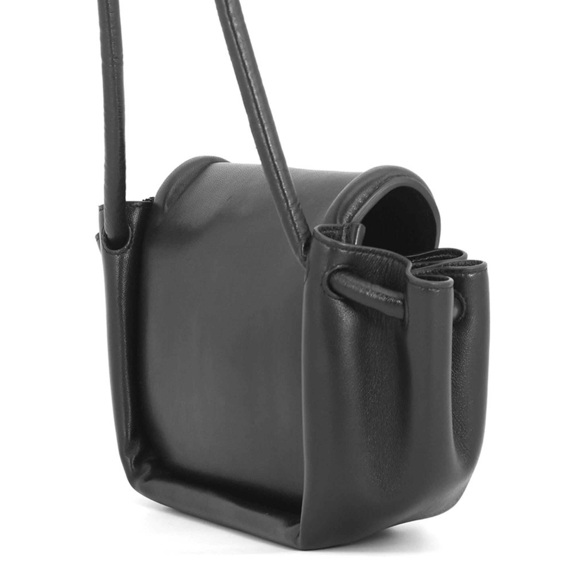 Bottega Veneta Black Leather Handbag Shoulder Bag (Pre-Owned)