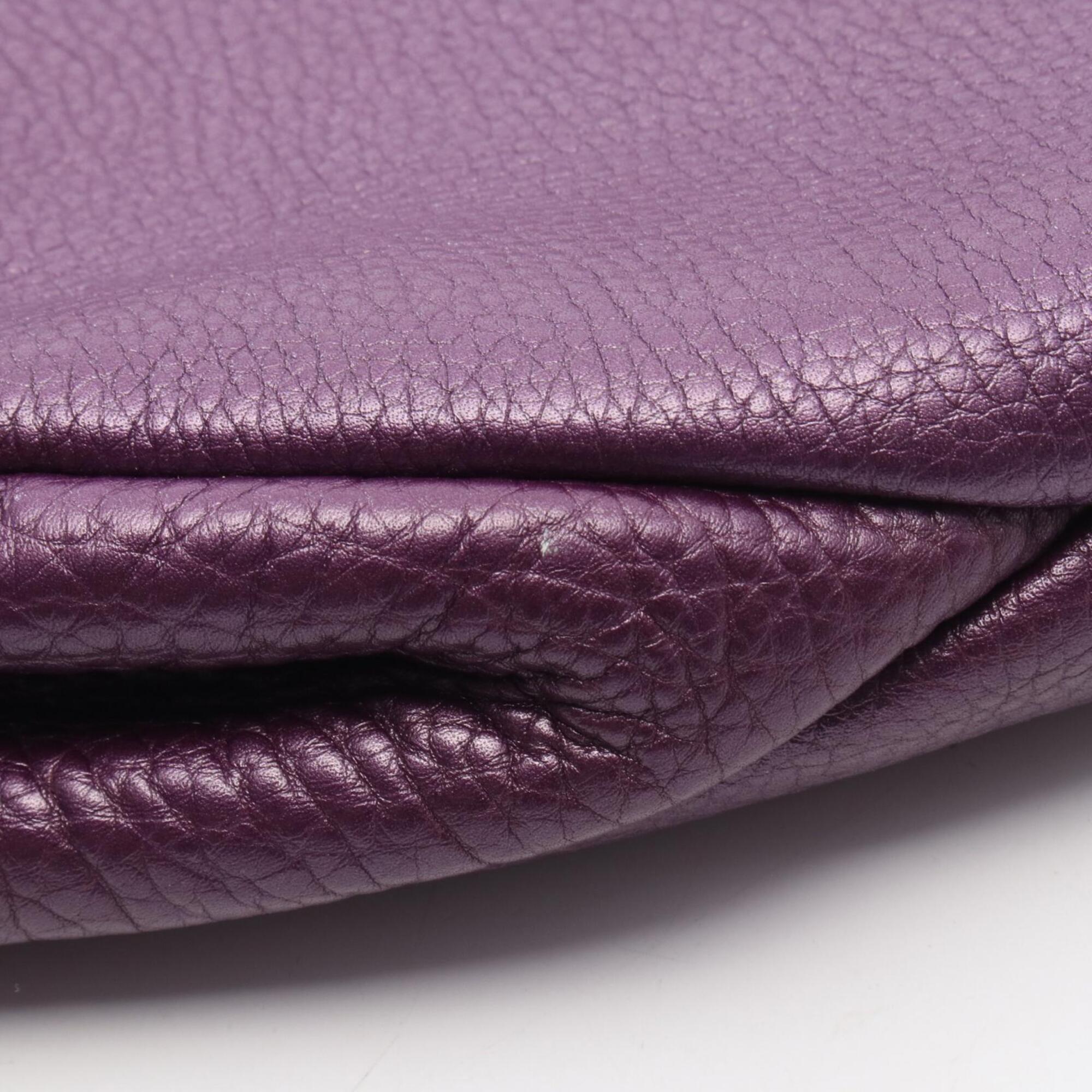 Gucci Purple Leather Handbag Tote Bag (Pre-Owned)