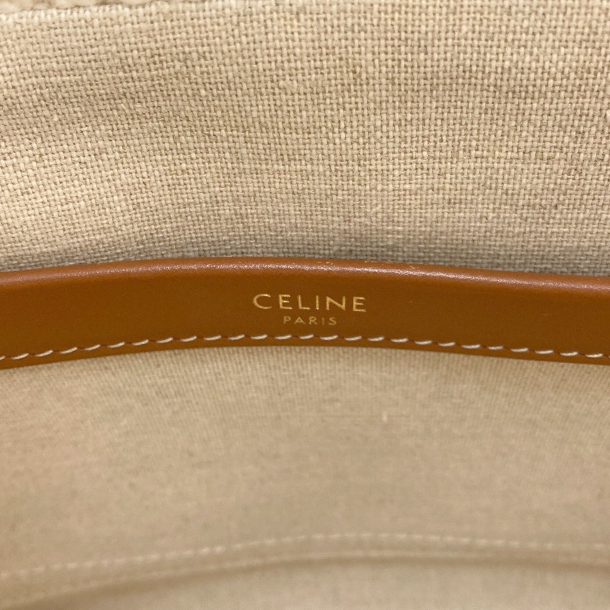 Celine Cabas White Canvas Handbag (Pre-Owned)
