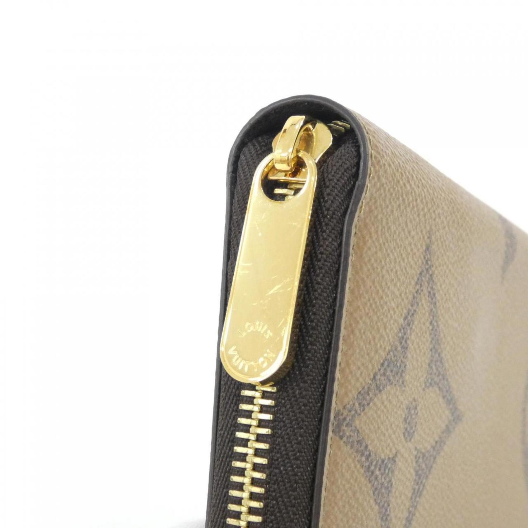 Louis Vuitton Marron Coated Canvas Long Wallet (Bi-Fold) (Pre-Owned)