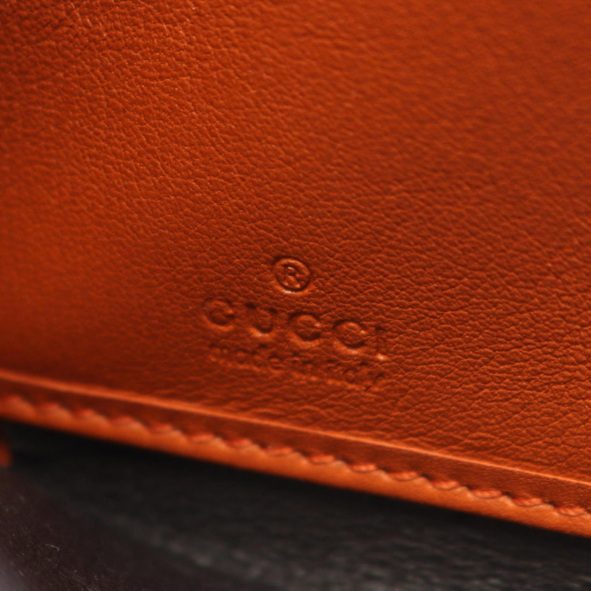 Gucci Orange Leather Long Wallet (Bi-Fold) (Pre-Owned)