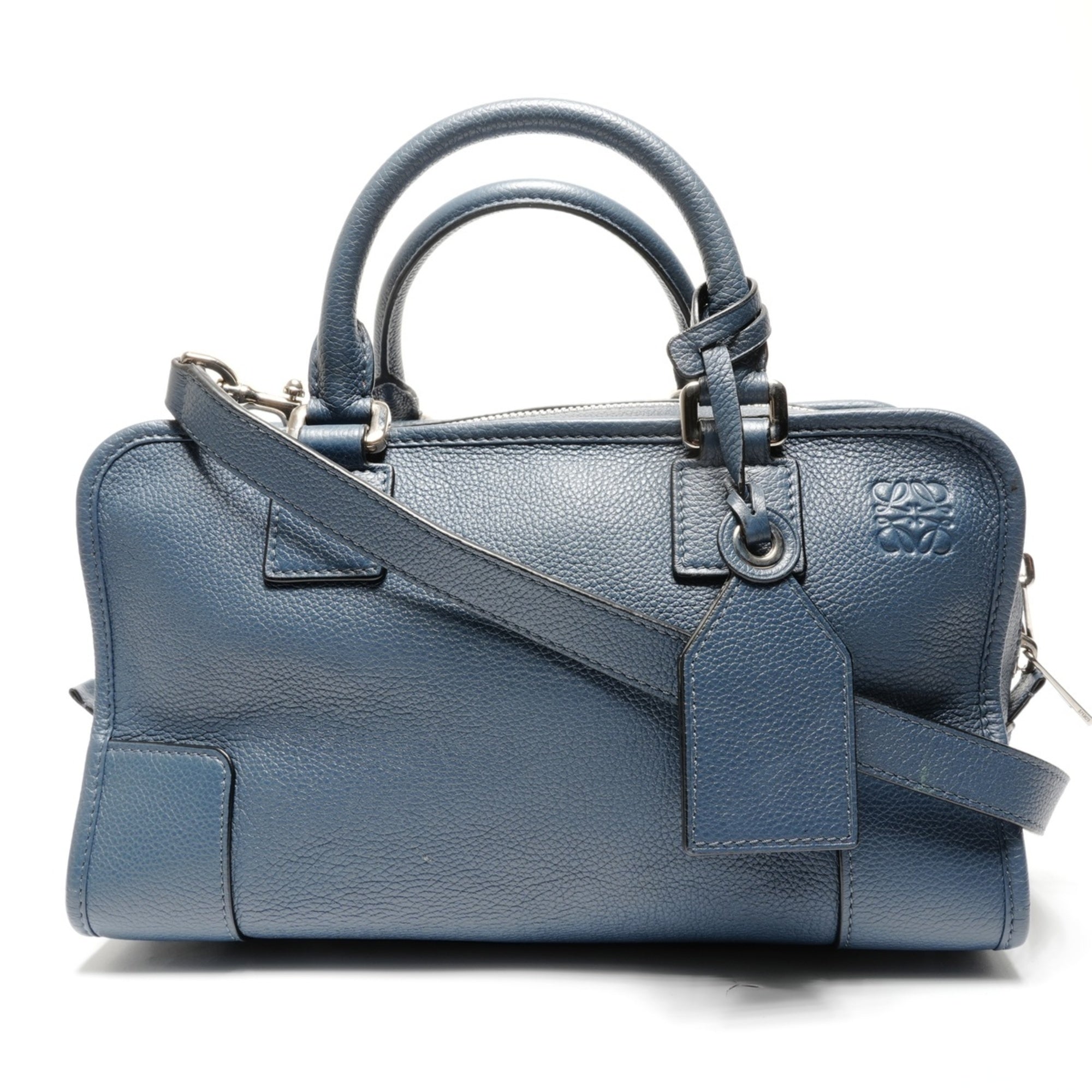 Loewe Amazona Blue Leather Shoulder Bag (Pre-Owned)