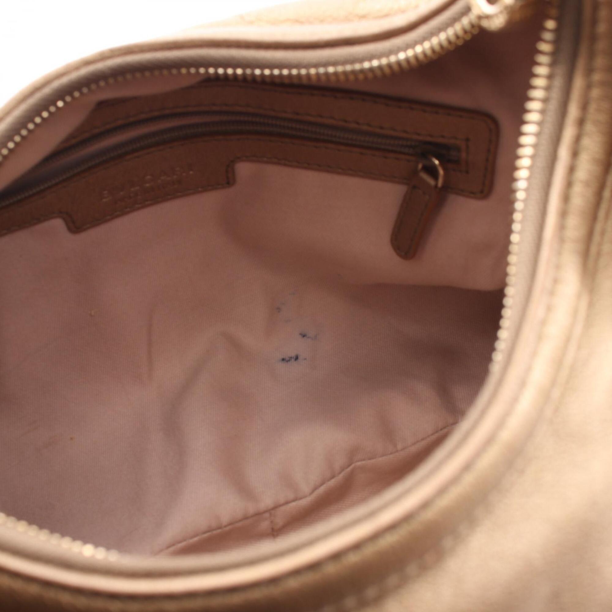 Bvlgari Gold Leather Handbag Shoulder Bag (Pre-Owned)
