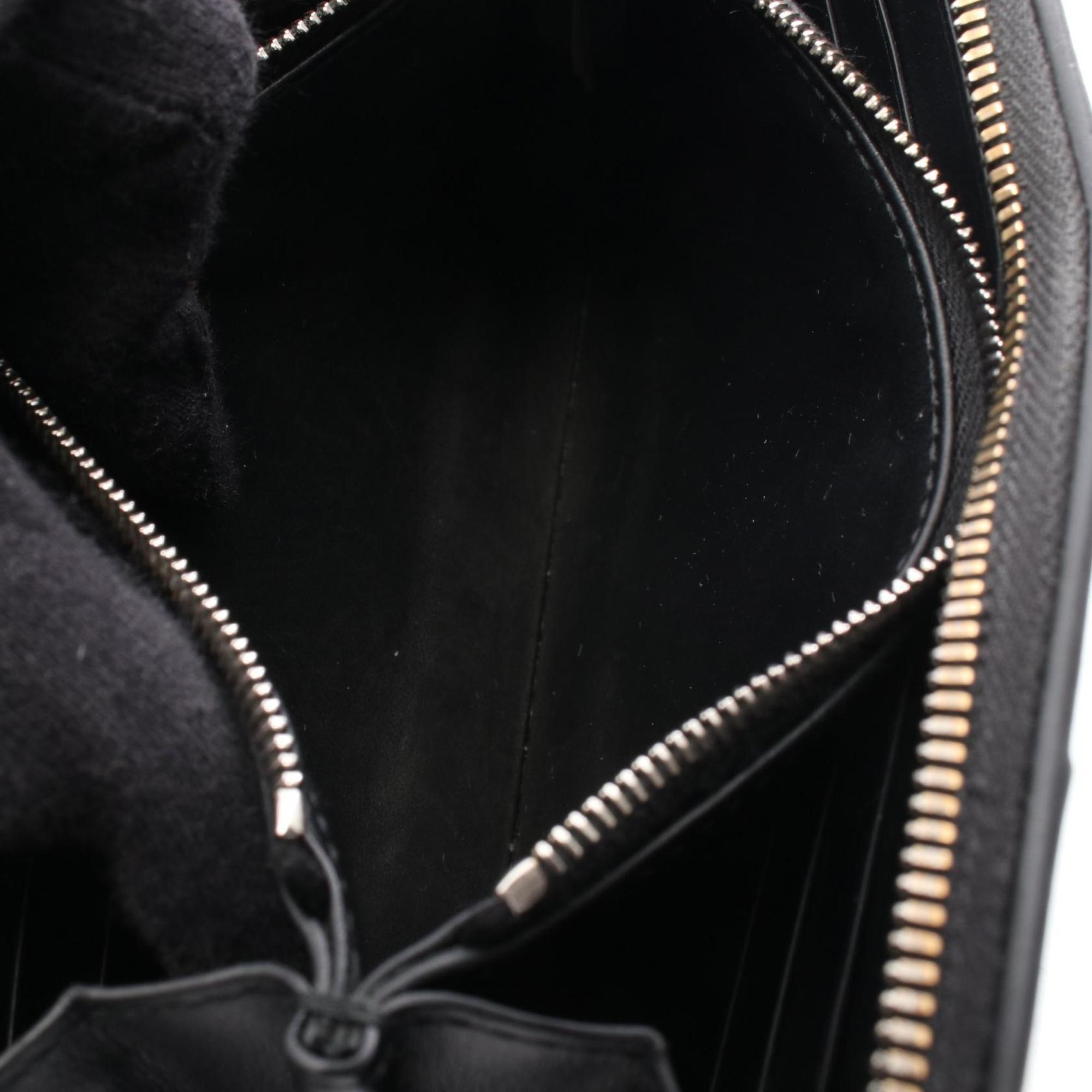 Bottega Veneta Black Leather Long Wallet (Bi-Fold) (Pre-Owned)