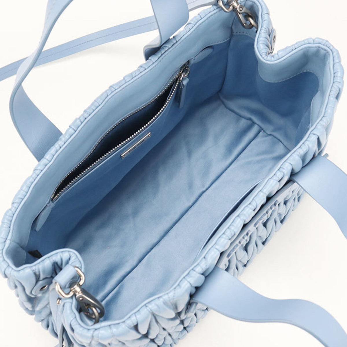 Miu Miu Blue Leather Tote Bag (Pre-Owned)