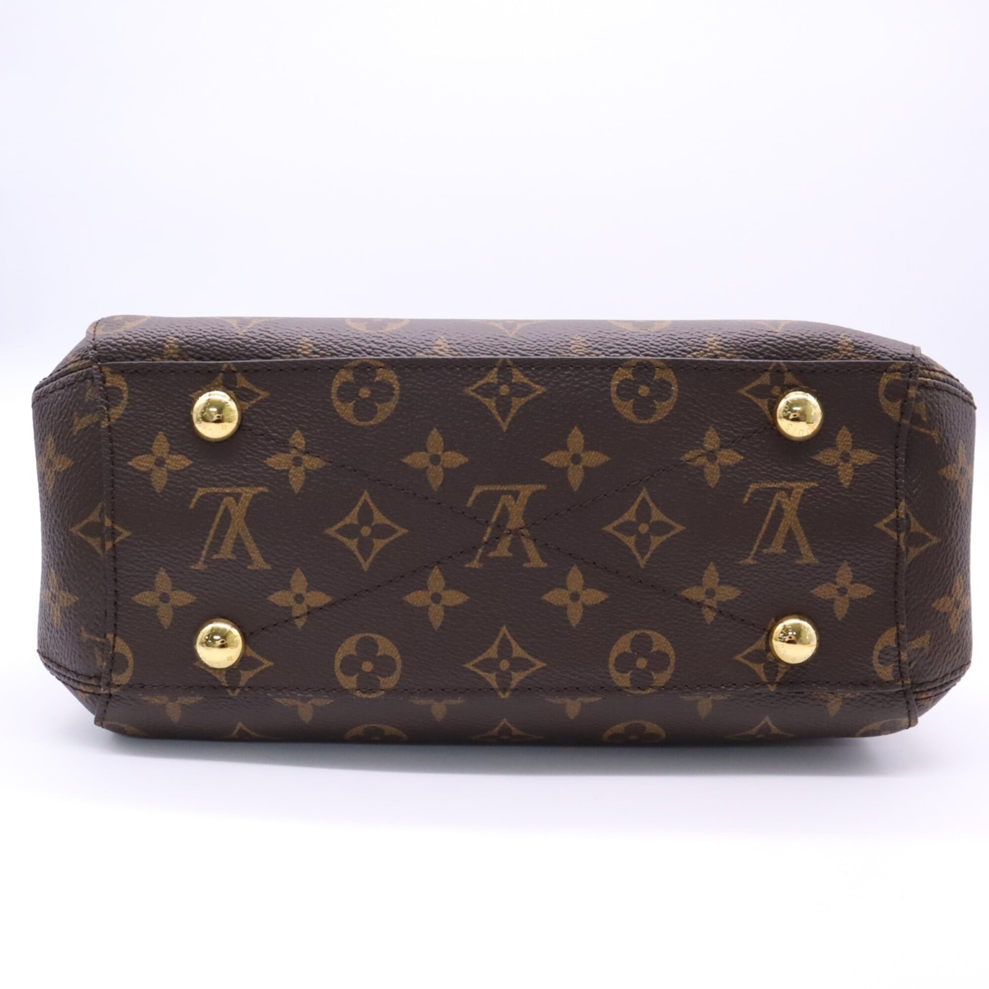Louis Vuitton Monogram Beige Brown Coated Canvas Leather Handbag Shoulder Bag (Pre-Owned)