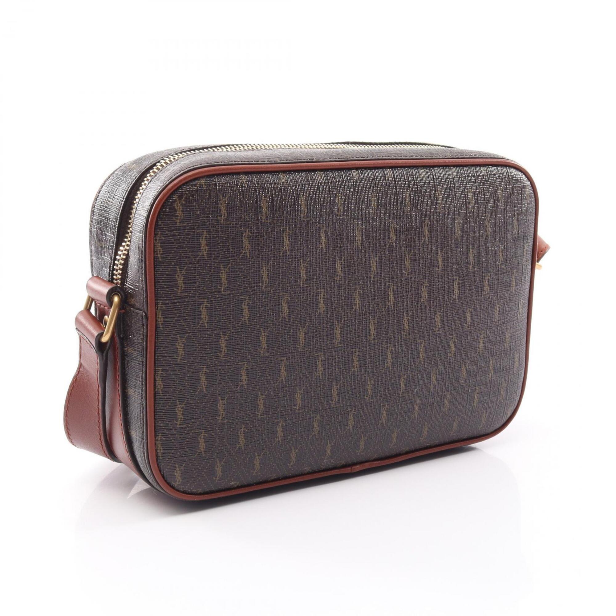 Saint Laurent Brown Pvc Leather Handbag Shoulder Bag (Pre-Owned)