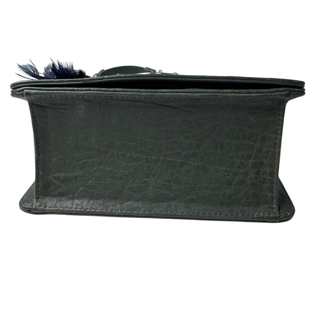 Christian Dior Dark Green Leather Shoulder Bag (Pre-Owned)