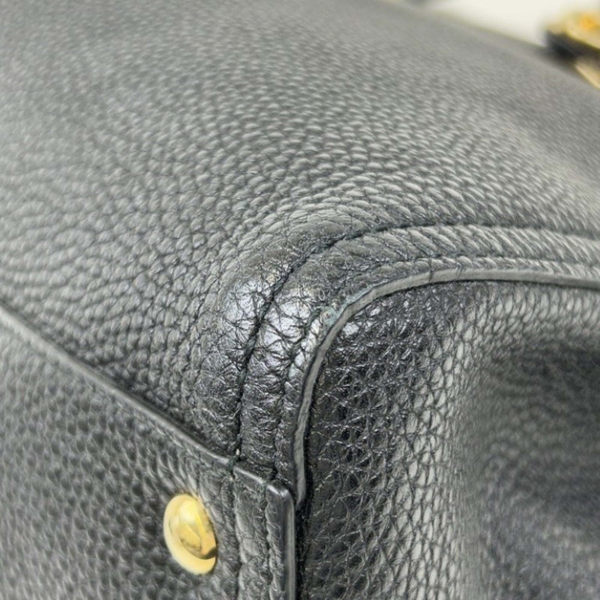Salvatore Ferragamo Gancini Black Leather Handbag Shoulder Bag Tote Bag (Pre-Owned)