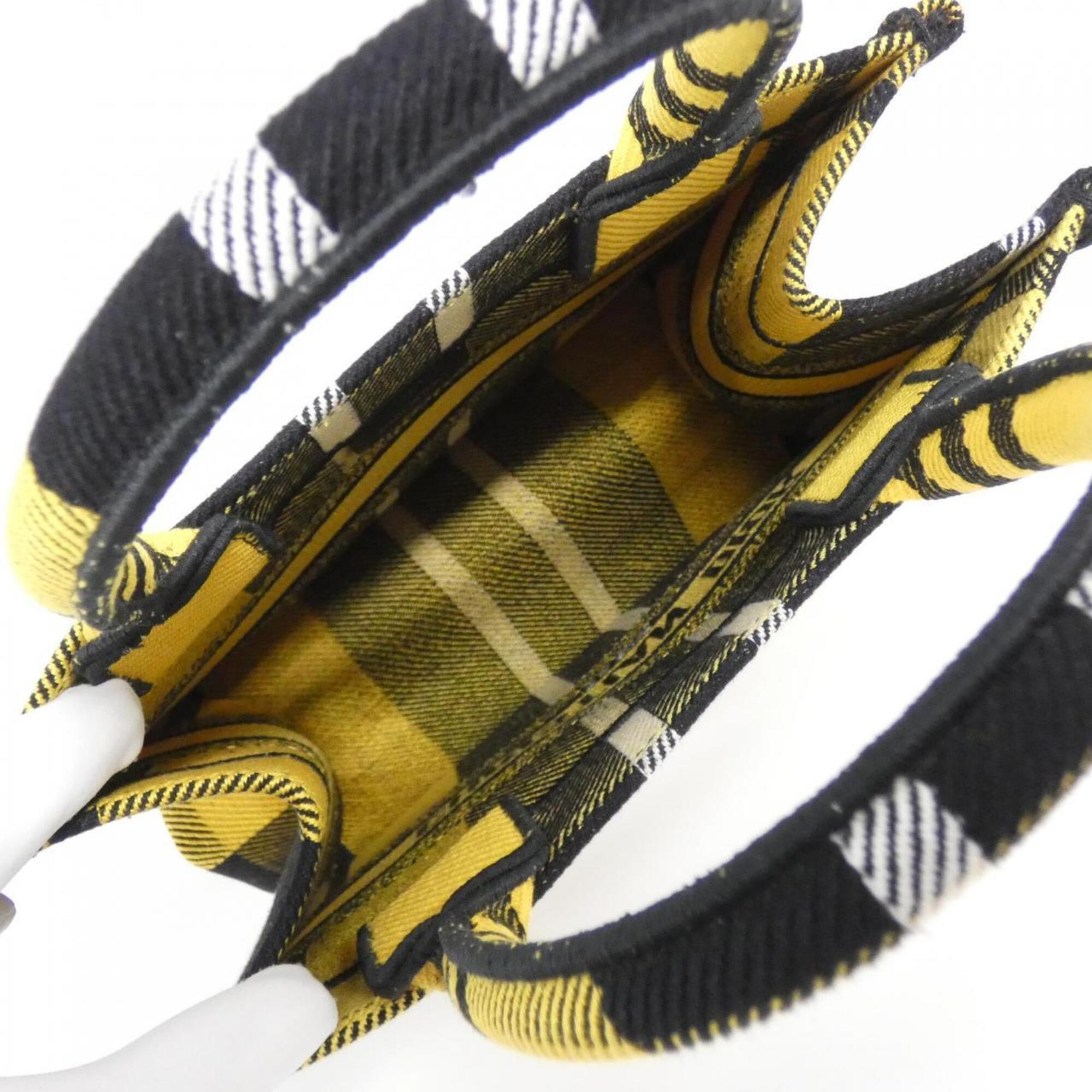 Christian Dior Black Yellow Canvas Handbag (Pre-Owned)