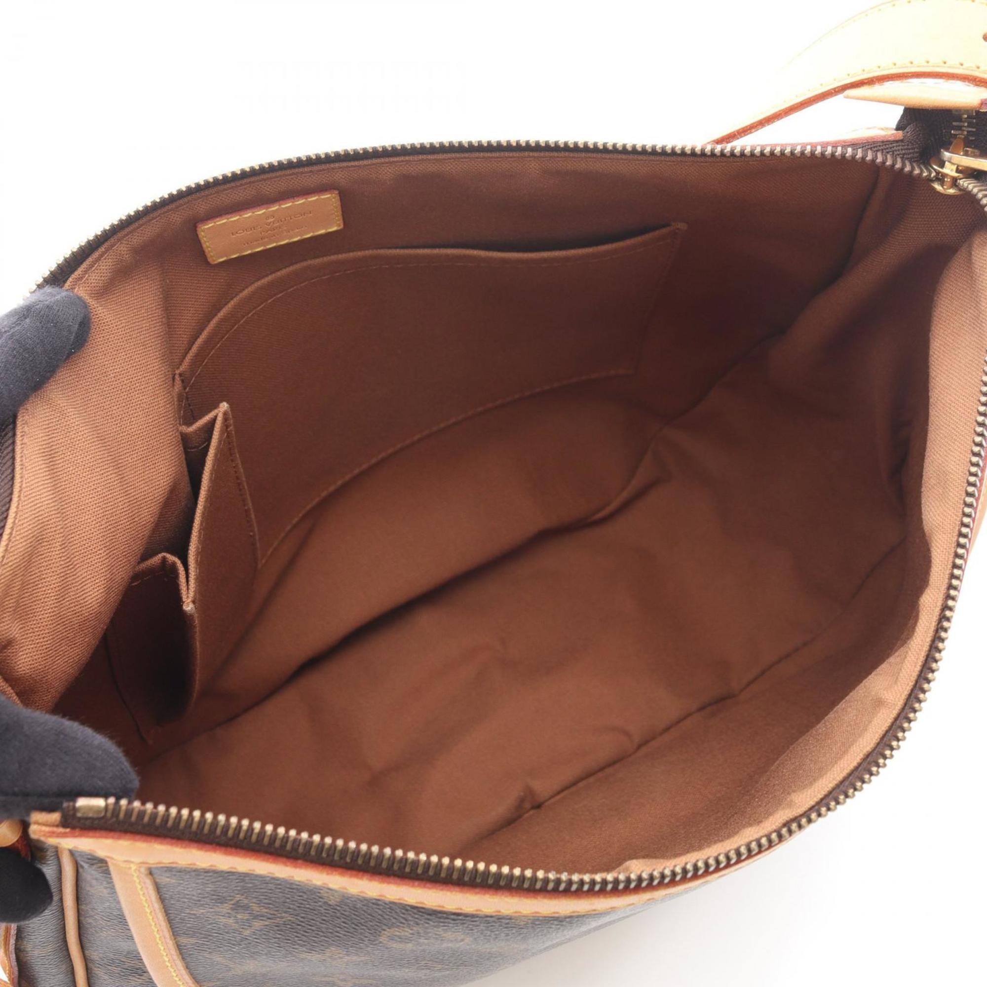 Louis Vuitton Brown Coated Canvas Leather Shoulder Bag (Pre-Owned)