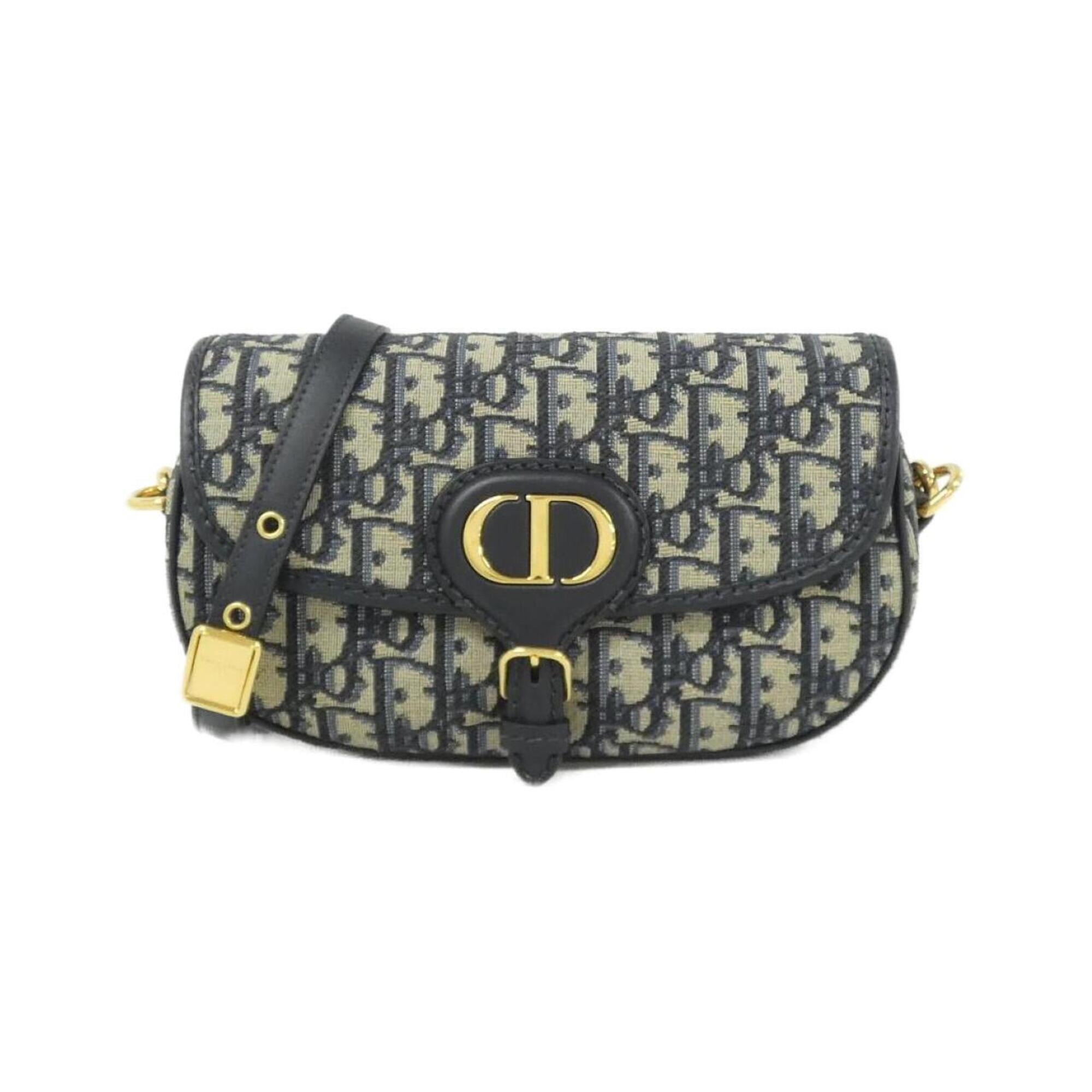 Christian Dior Blue Canvas Leather Shoulder Bag (Pre-Owned)