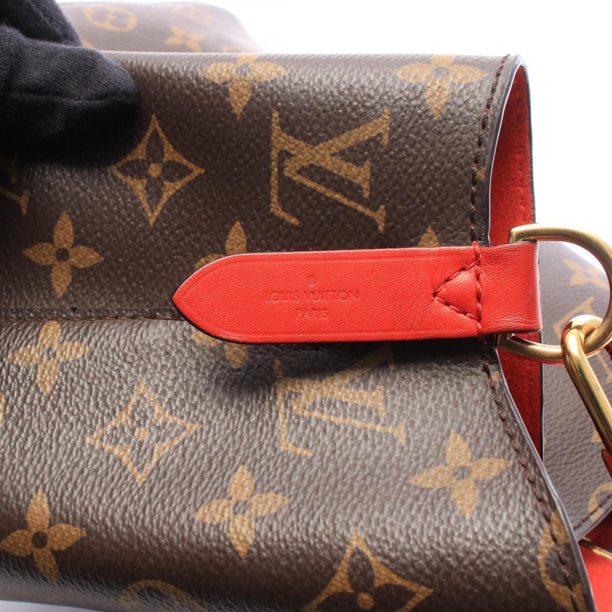 Louis Vuitton Brown Coquelicots Red Color Coated Canvas Leather Handbag Shoulder Bag (Pre-Owned)