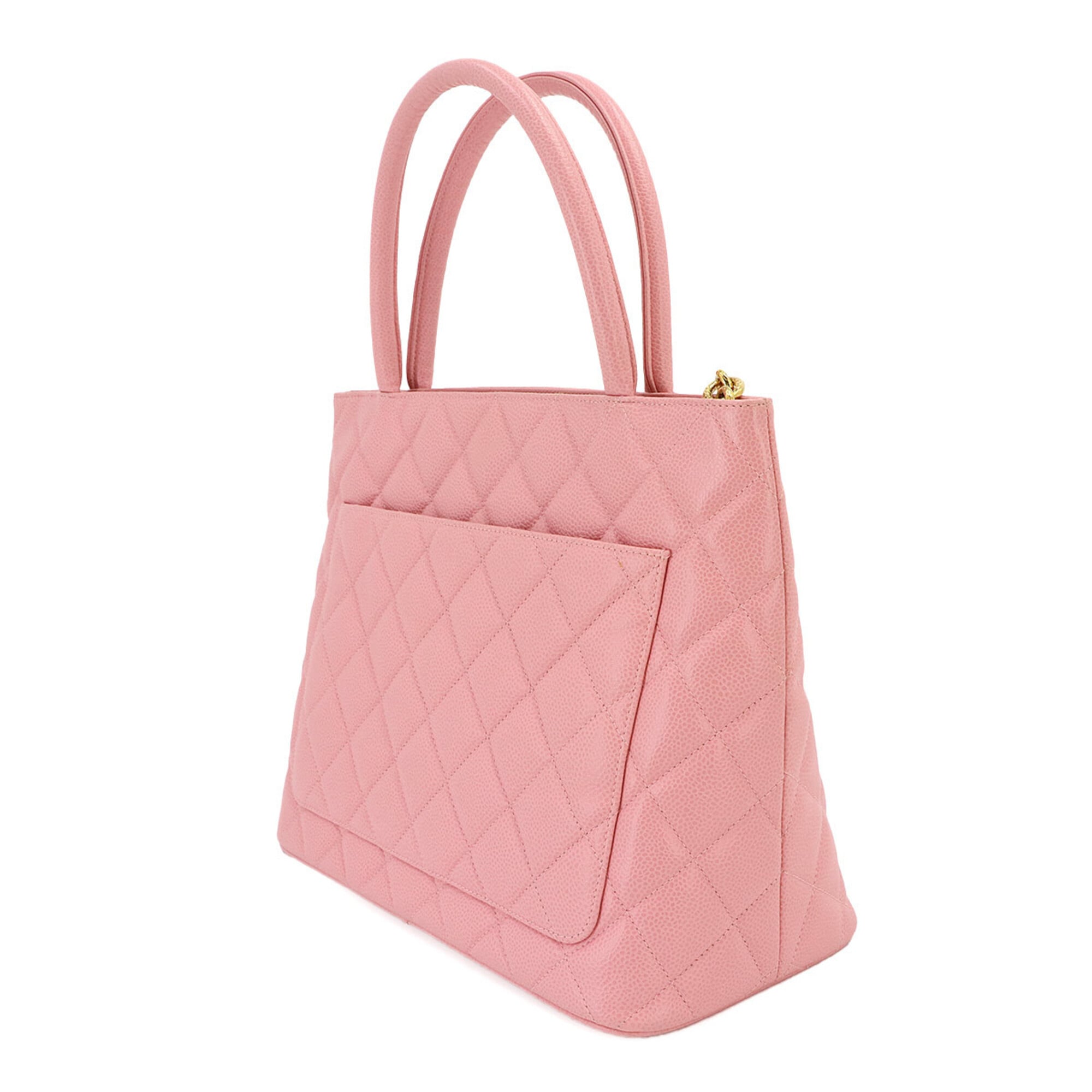 Chanel Pink Grained Calfskin Handbag Tote Bag (Pre-Owned)