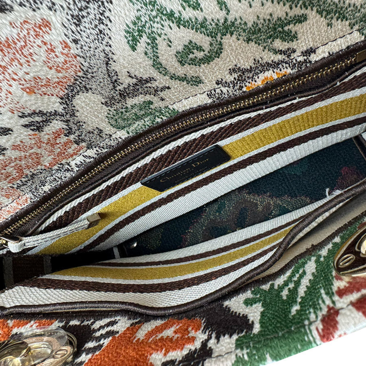 Christian Dior Brown Orange Canvas Handbag Shoulder Bag (Pre-Owned)