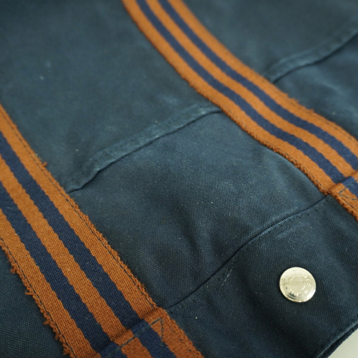 Hermes Navy Canvas Tote Bag (Pre-Owned)