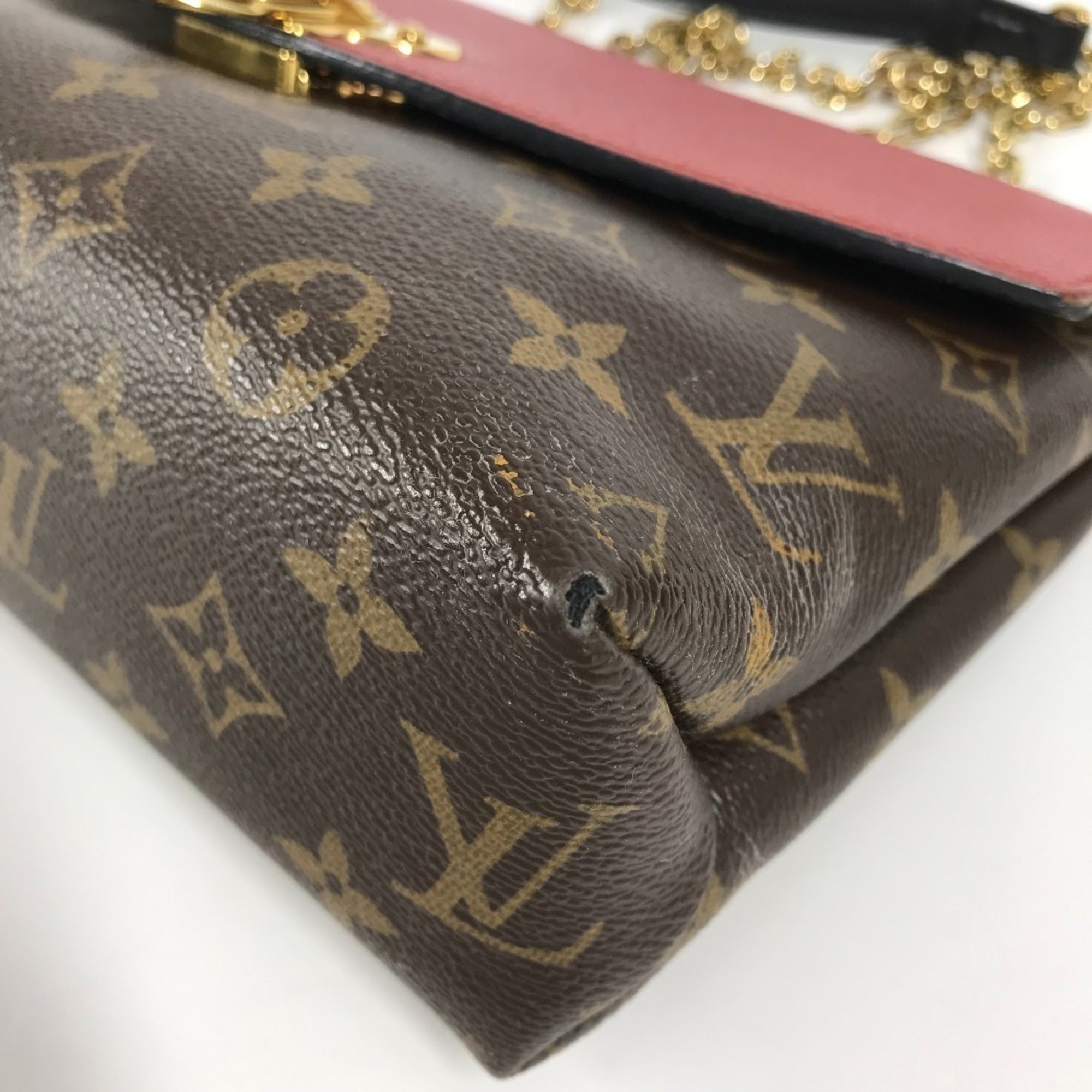 Louis Vuitton Brown Red Color Monogram Pochette Shoulder Bag (Pre-Owned)
