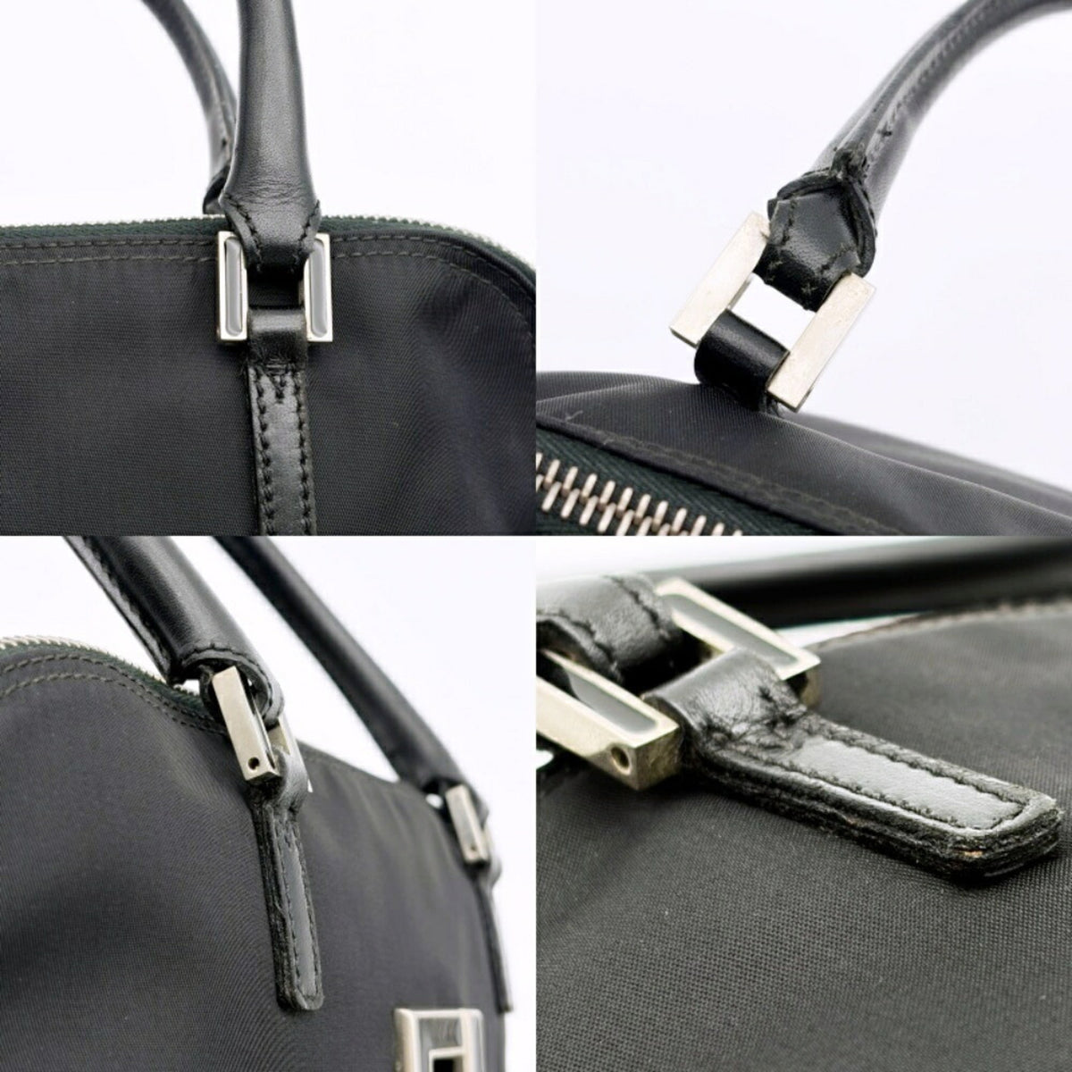 Fendi Black Nylon Leather Tote Bag (Pre-Owned)