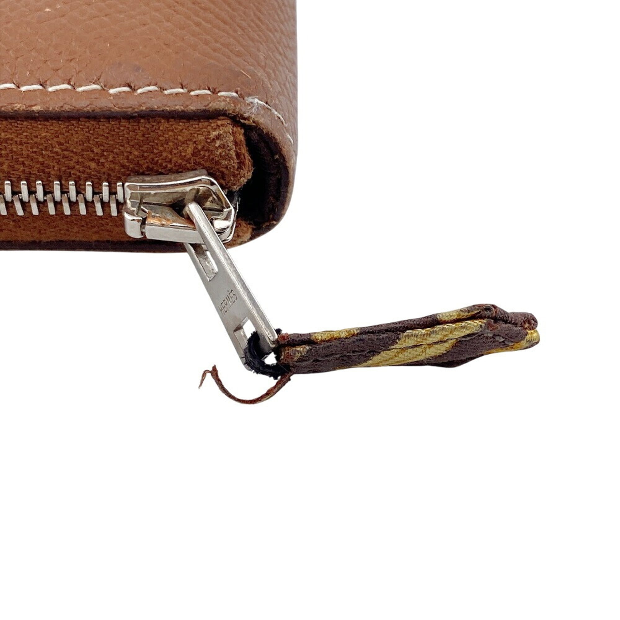 Hermes Brown Leather Coin Purse/Coin Case (Pre-Owned)
