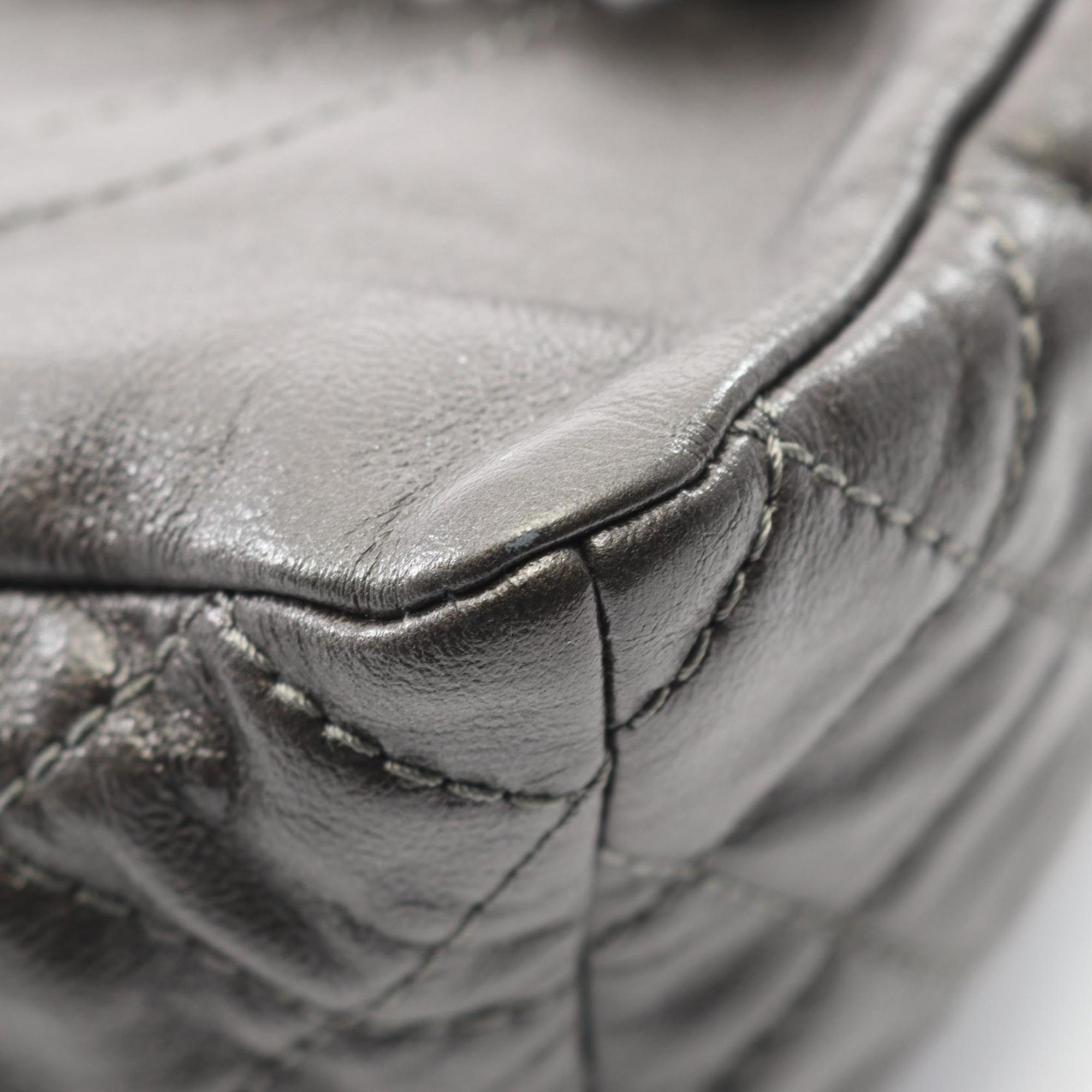 Chanel Gray Leather Backpack (Pre-Owned)