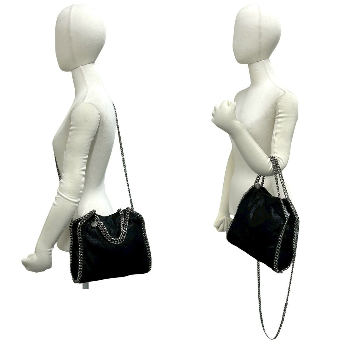 Stella Mccartney Black Leather Handbag Shoulder Bag (Pre-Owned)
