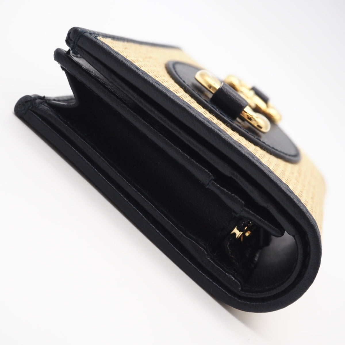 Gucci Beige Black Canvas Wallet (Bi-Fold) (Pre-Owned)