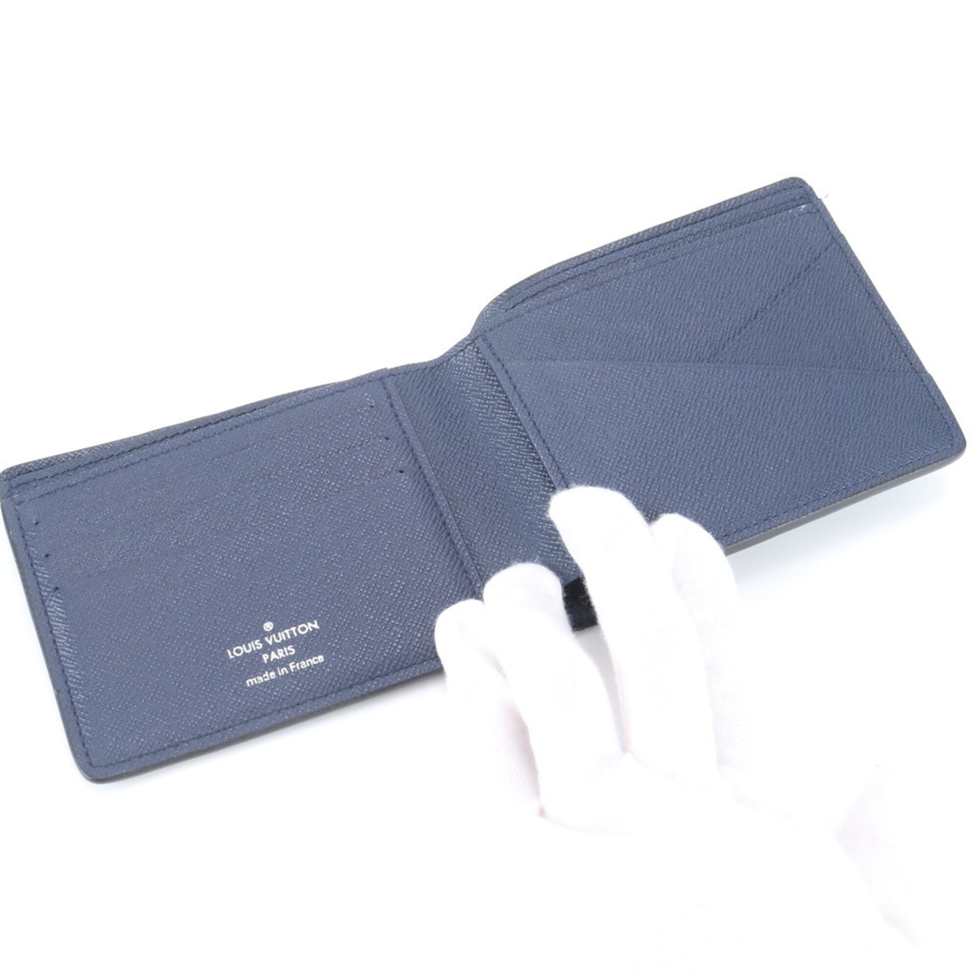 Louis Vuitton Blue Coated Canvas Leather Wallet (Bi-Fold) (Pre-Owned)