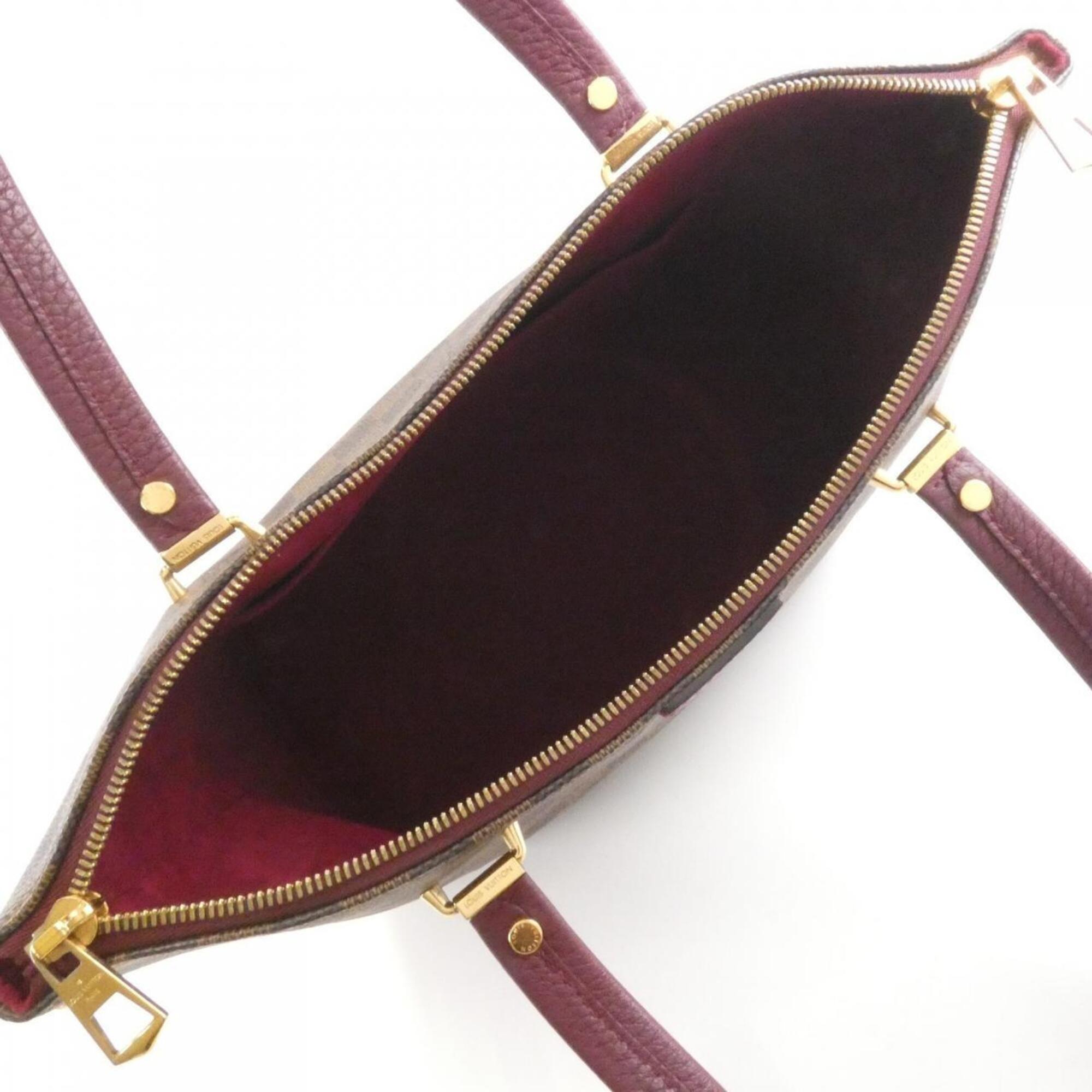 Louis Vuitton Ebene Fuchsia Coated Canvas Leather Handbag (Pre-Owned)