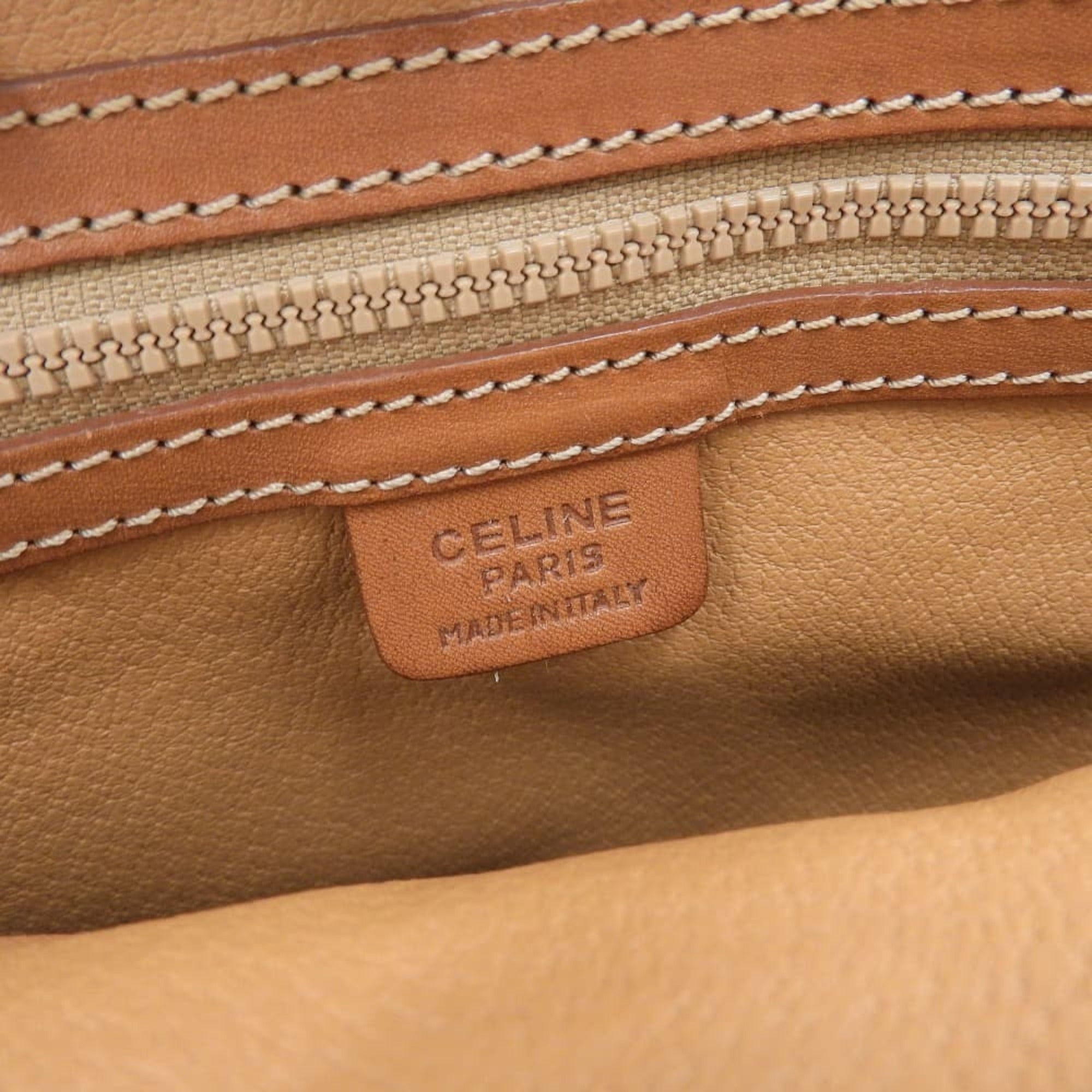 Celine Beige Brown Pvc Leather Handbag (Pre-Owned)