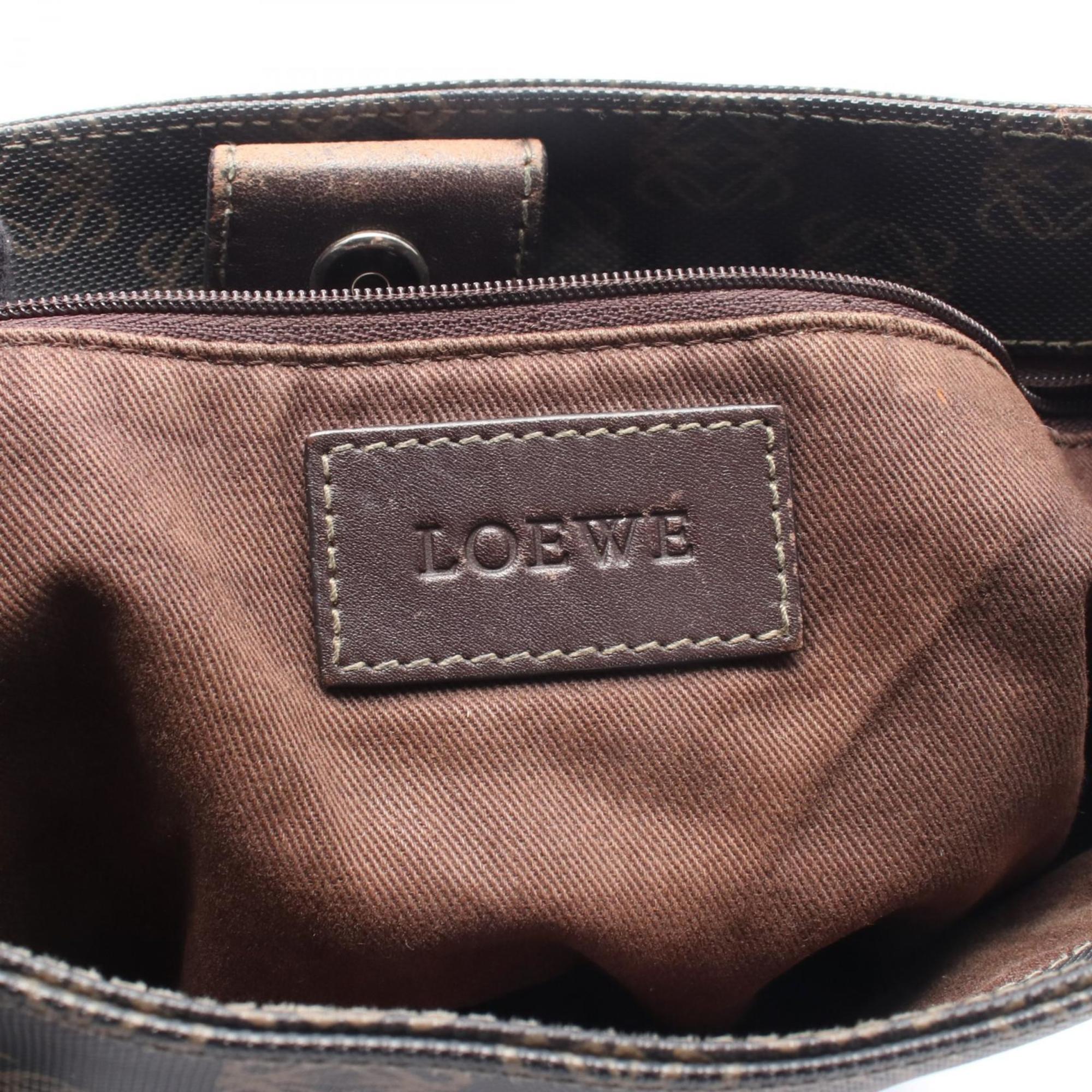 Loewe Brown Coated Canvas Leather Tote Bag (Pre-Owned)