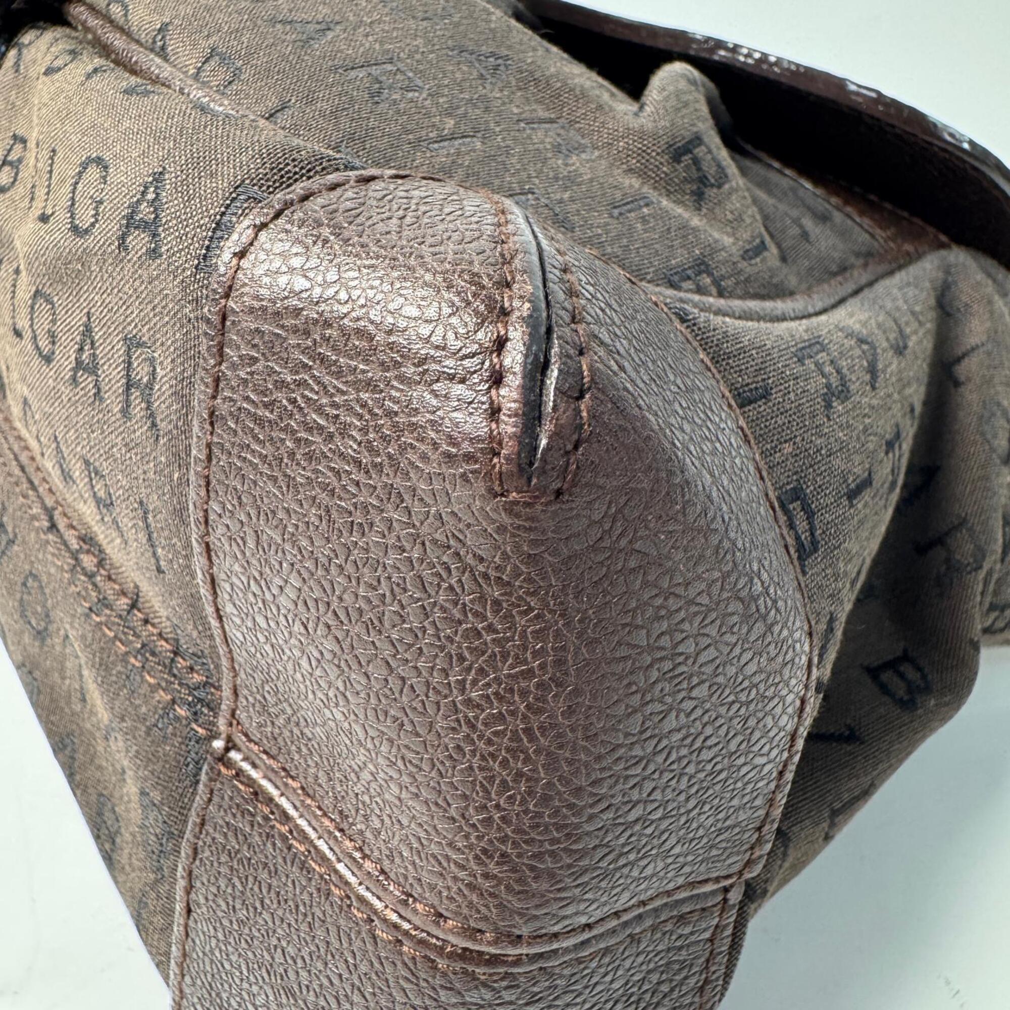 Bvlgari Brown Canvas Leather Shoulder Bag (Pre-Owned)