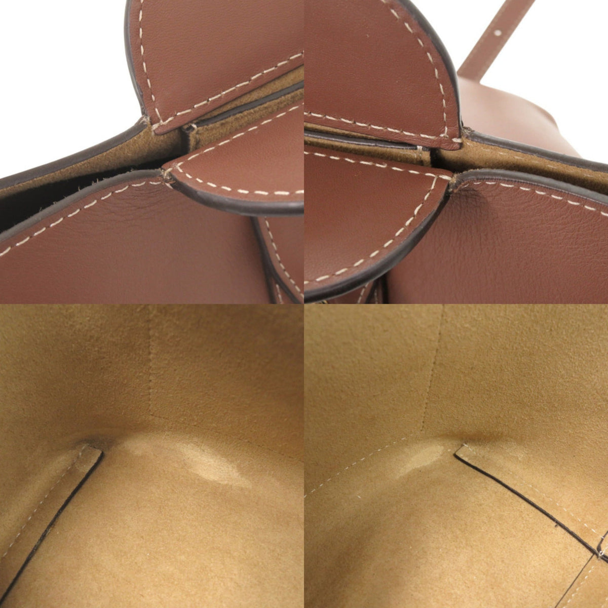 Burberry Brown Leather Handbag Shoulder Bag (Pre-Owned)