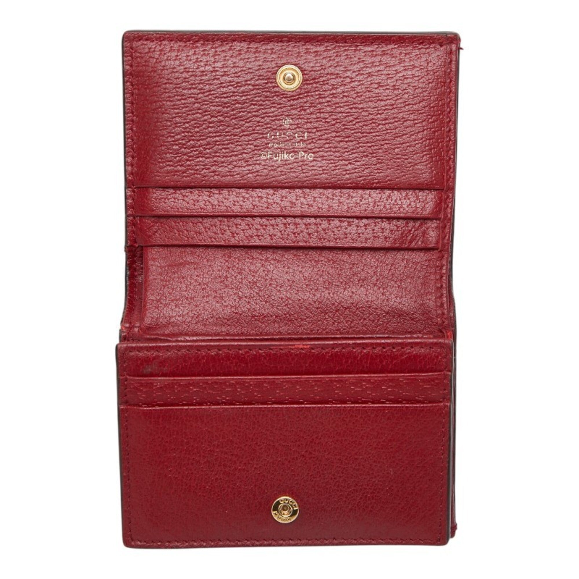 Gucci Gg Supreme Beige Wine Pvc Leather Wallet (Bi-Fold) (Pre-Owned)