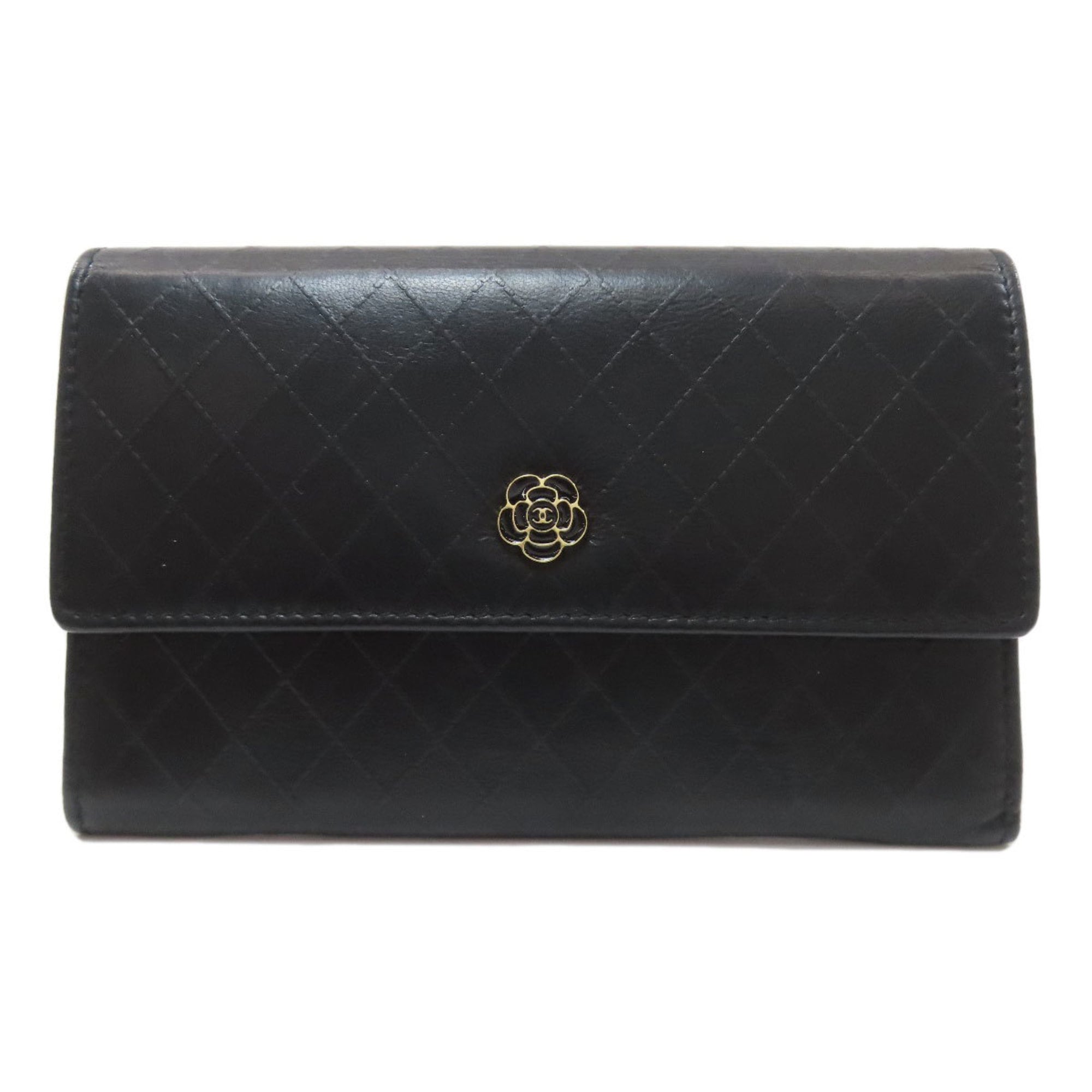 Chanel Black Leather Coin Purse/Coin Case (Pre-Owned)