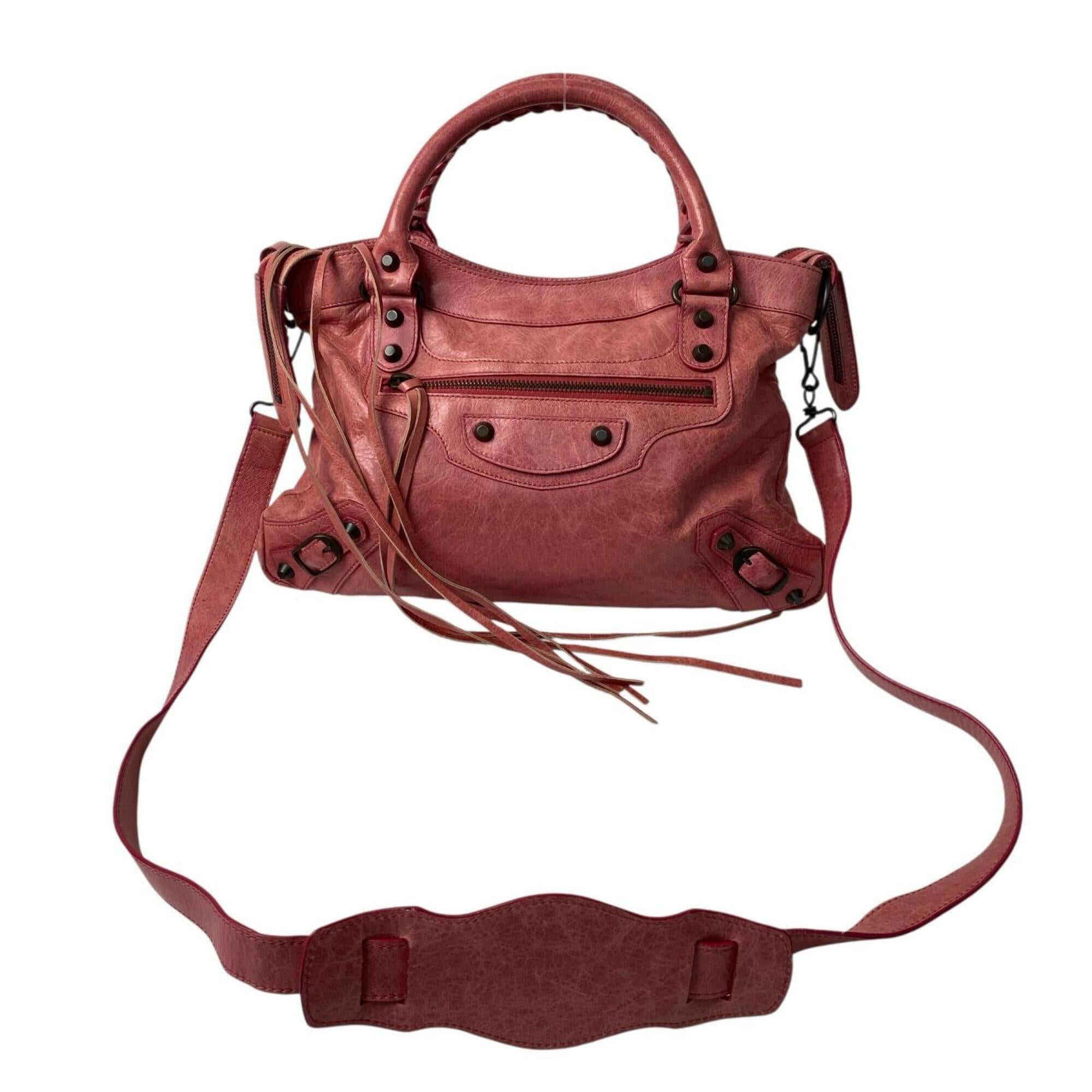 Balenciaga Pink Leather Handbag Shoulder Bag (Pre-Owned)