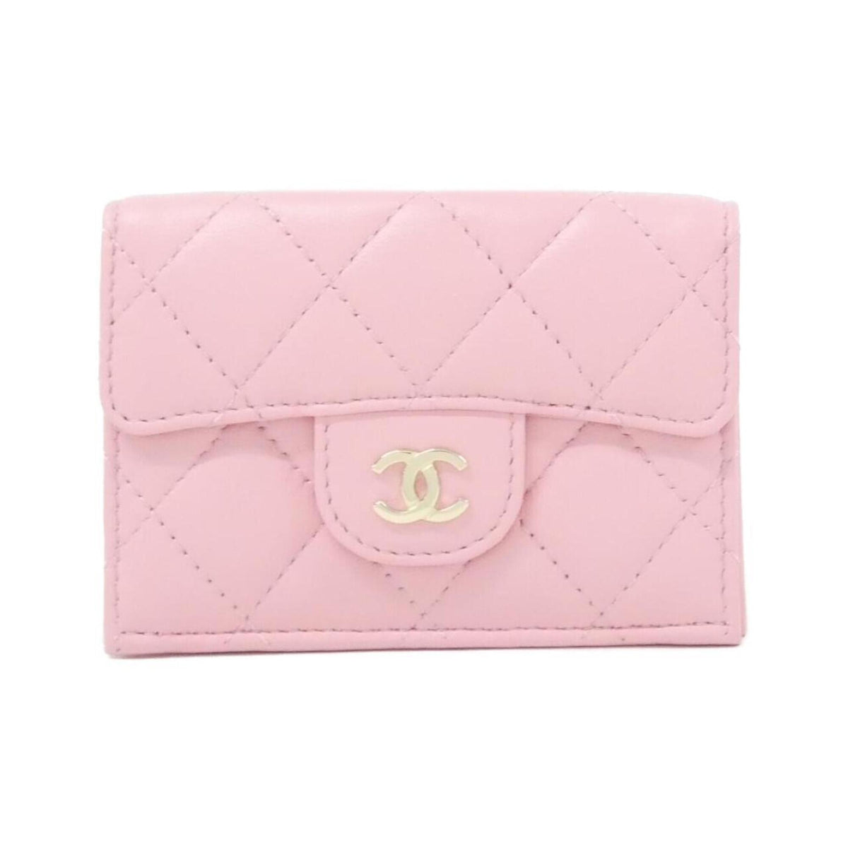Chanel Pink Leather Wallet (Tri-Fold) (Pre-Owned)