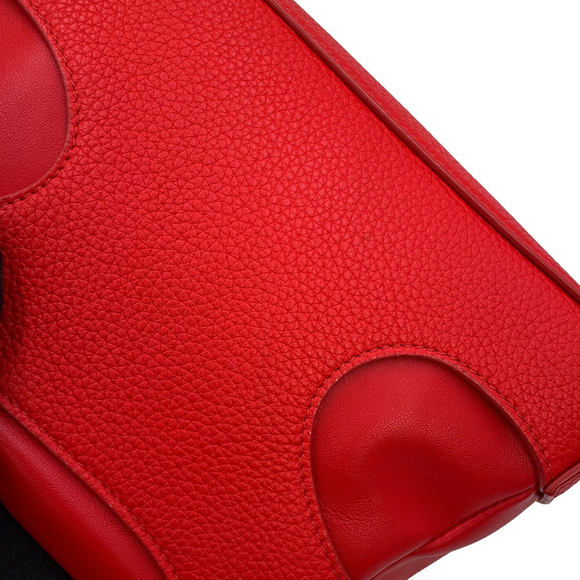 Salvatore Ferragamo Red Color Leather Handbag Shoulder Bag (Pre-Owned)