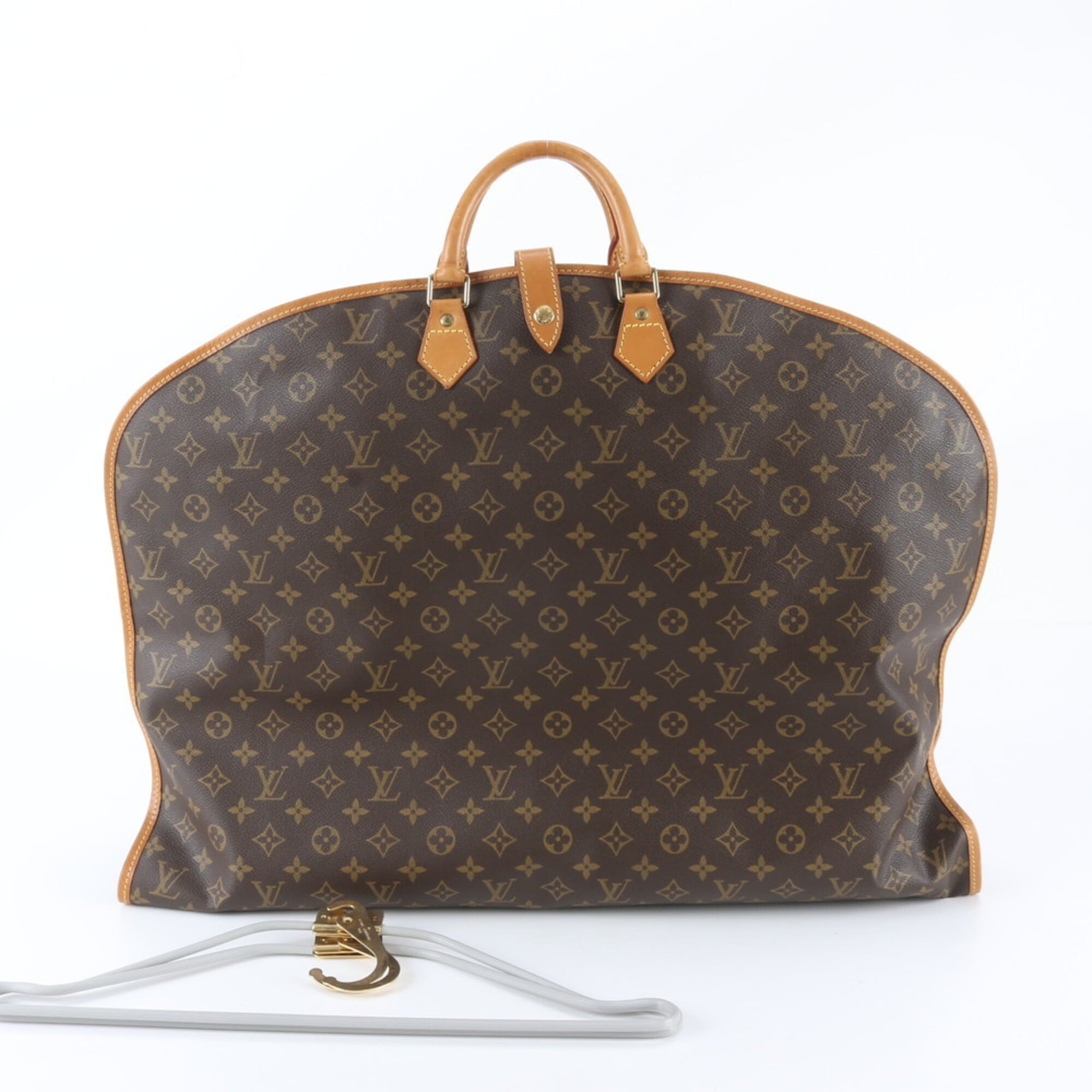 Louis Vuitton Brown Leather Coated Canvas Boston Bag (Pre-Owned)
