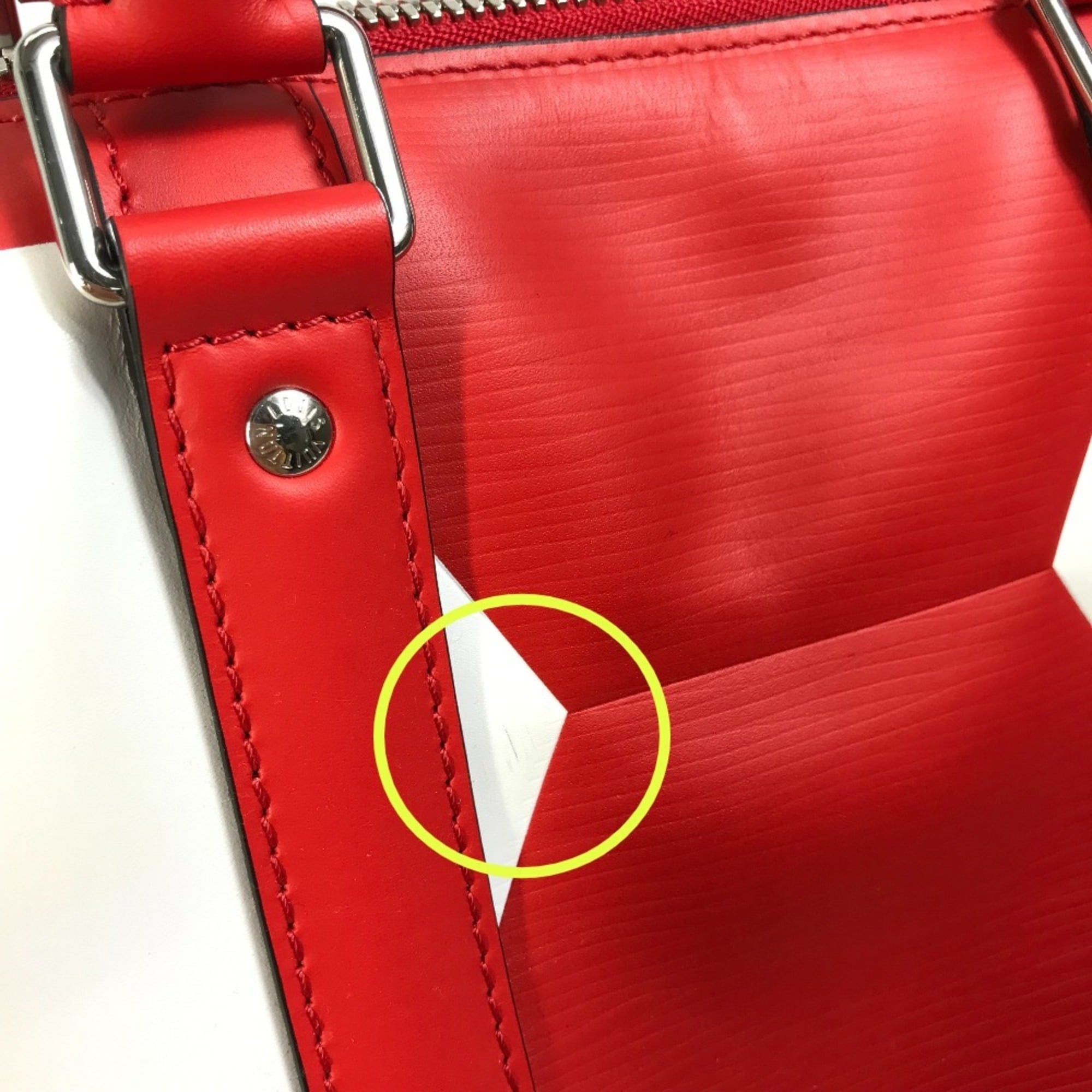 Louis Vuitton Red Color Epi Leather Boston Bag (Pre-Owned)
