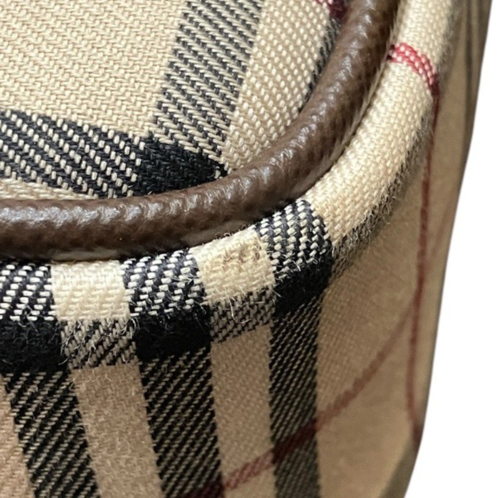 Burberry Beige Brown Canvas Leather Shoulder Bag (Pre-Owned)